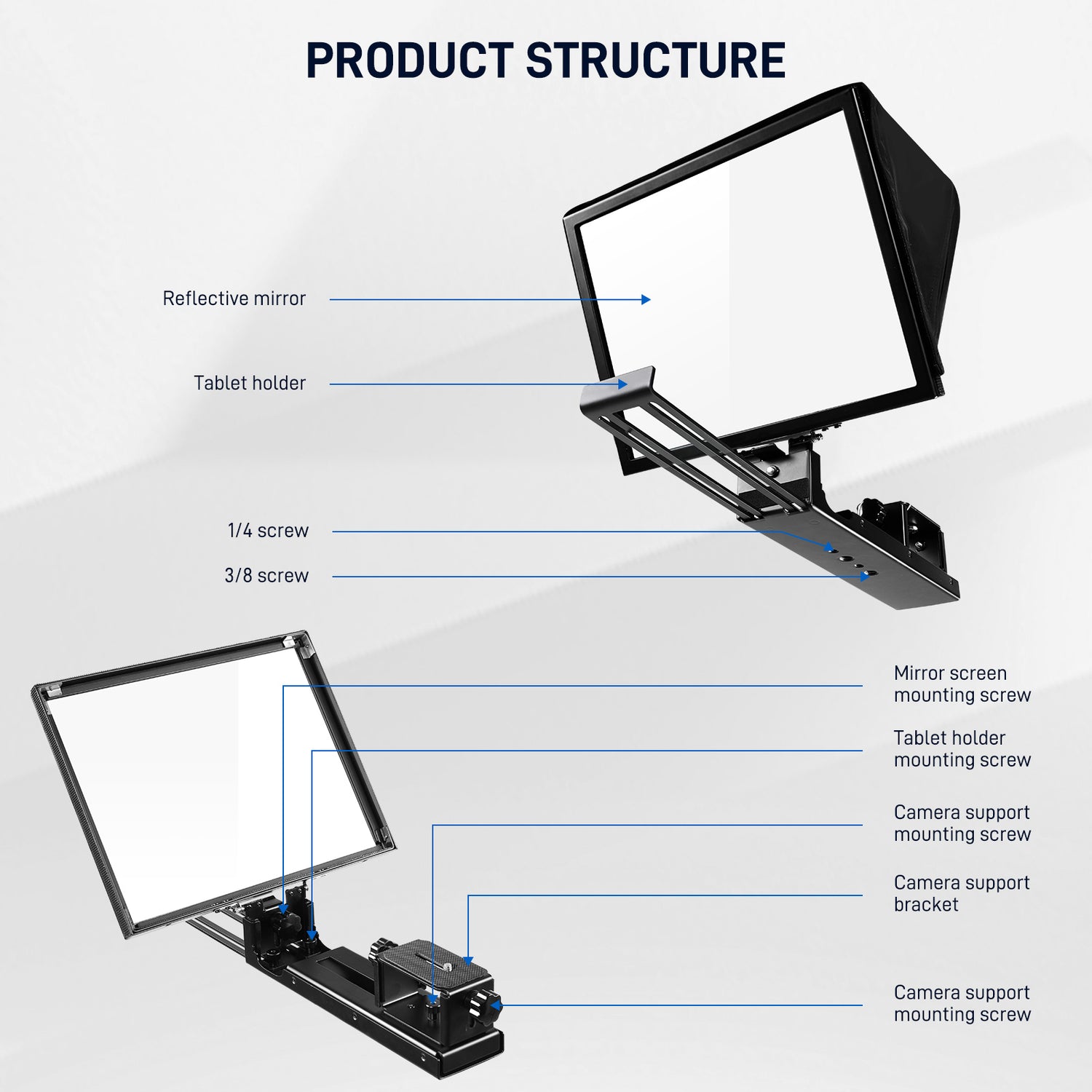 GVM Teleprompter TQ-MA for Tablets & Smartphones with Remote Control