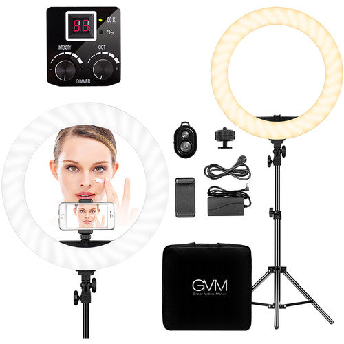 GVM-18S 55W High Power Bi-Color LED Ring Light Kit (18