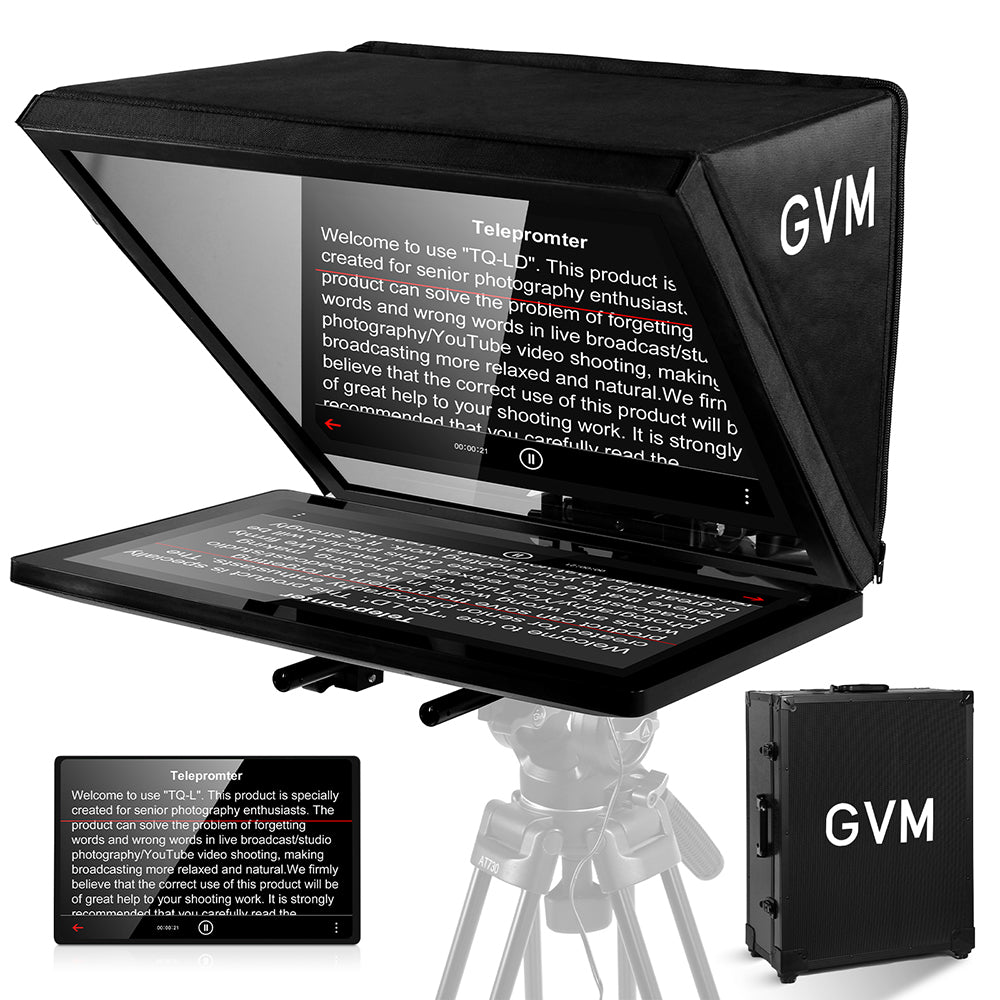 Gvm Teleprompter Travel Kit With 18.5 Android All In One Monitor And Flight Case