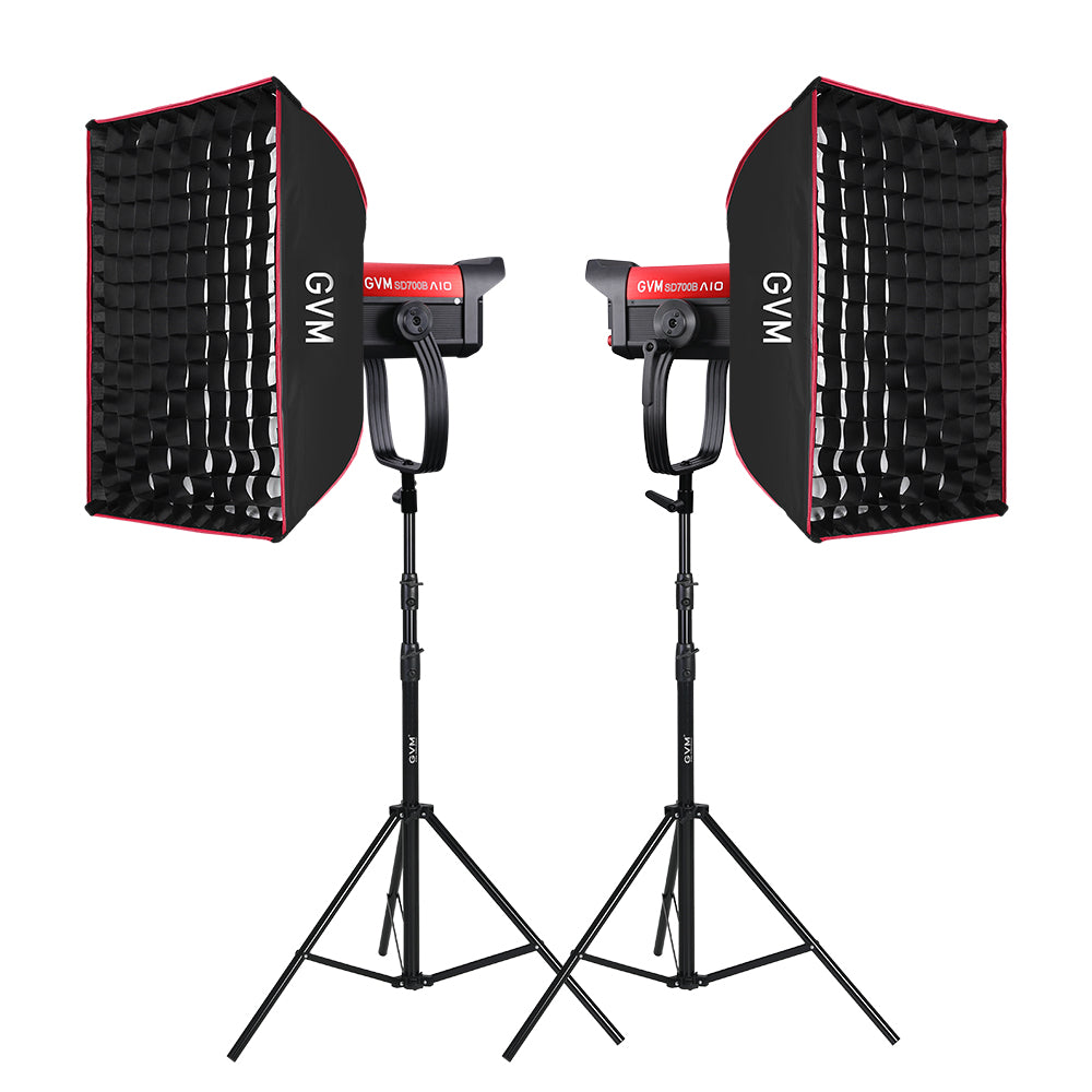 GVM SD700B AIO 700W Bi-Color Integrated Spotlight((2-Light kit))
