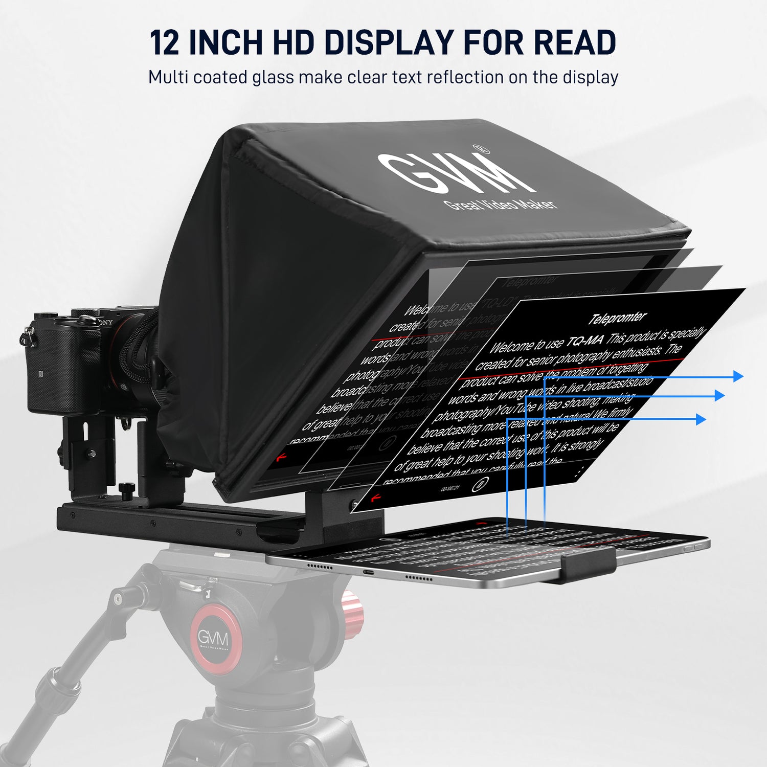 GVM Teleprompter TQ-MA for Tablets & Smartphones with Remote Control