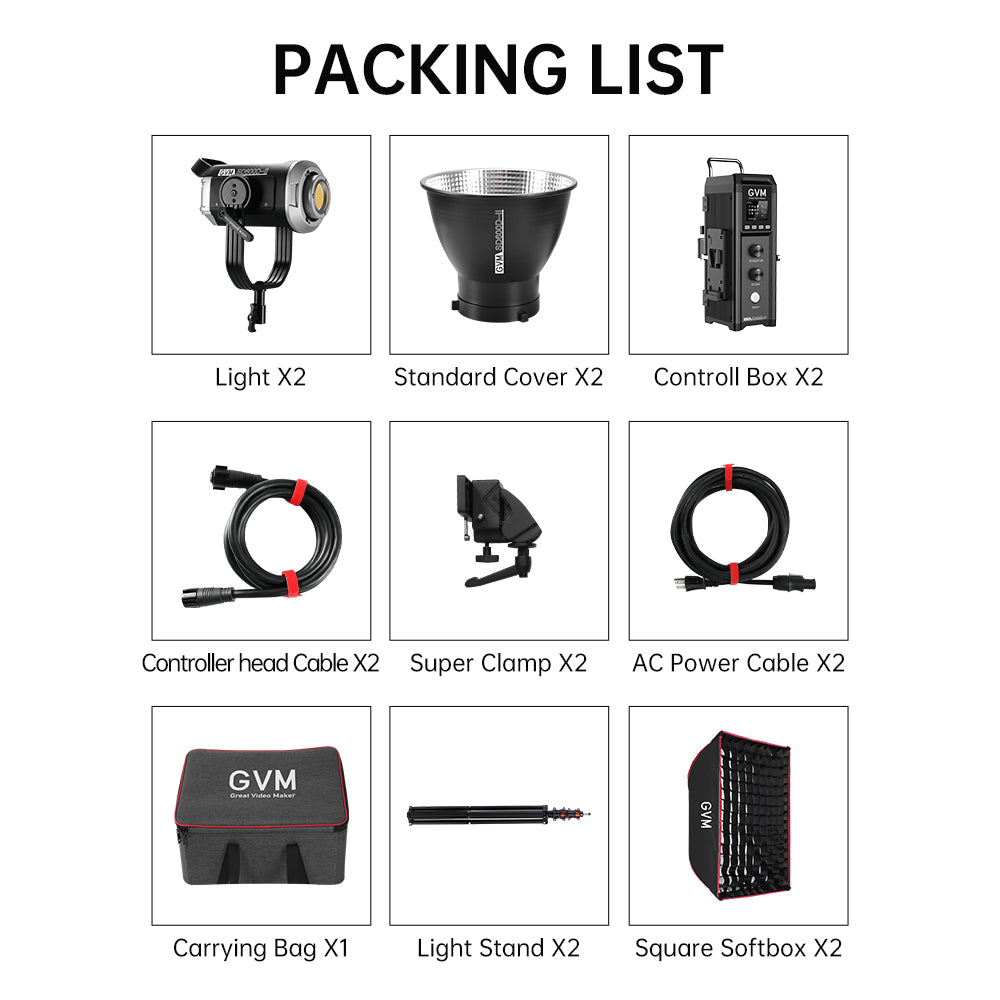 GVM SD600D-II 600W Upgraded Bi-Color LED Video Light(2-Light KIT)