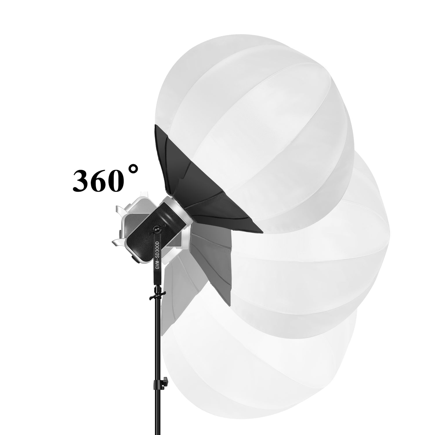 GVM SD300D Bi-Color LED Video Spotlight Kit with Stand and Lantern Softbox - GVM