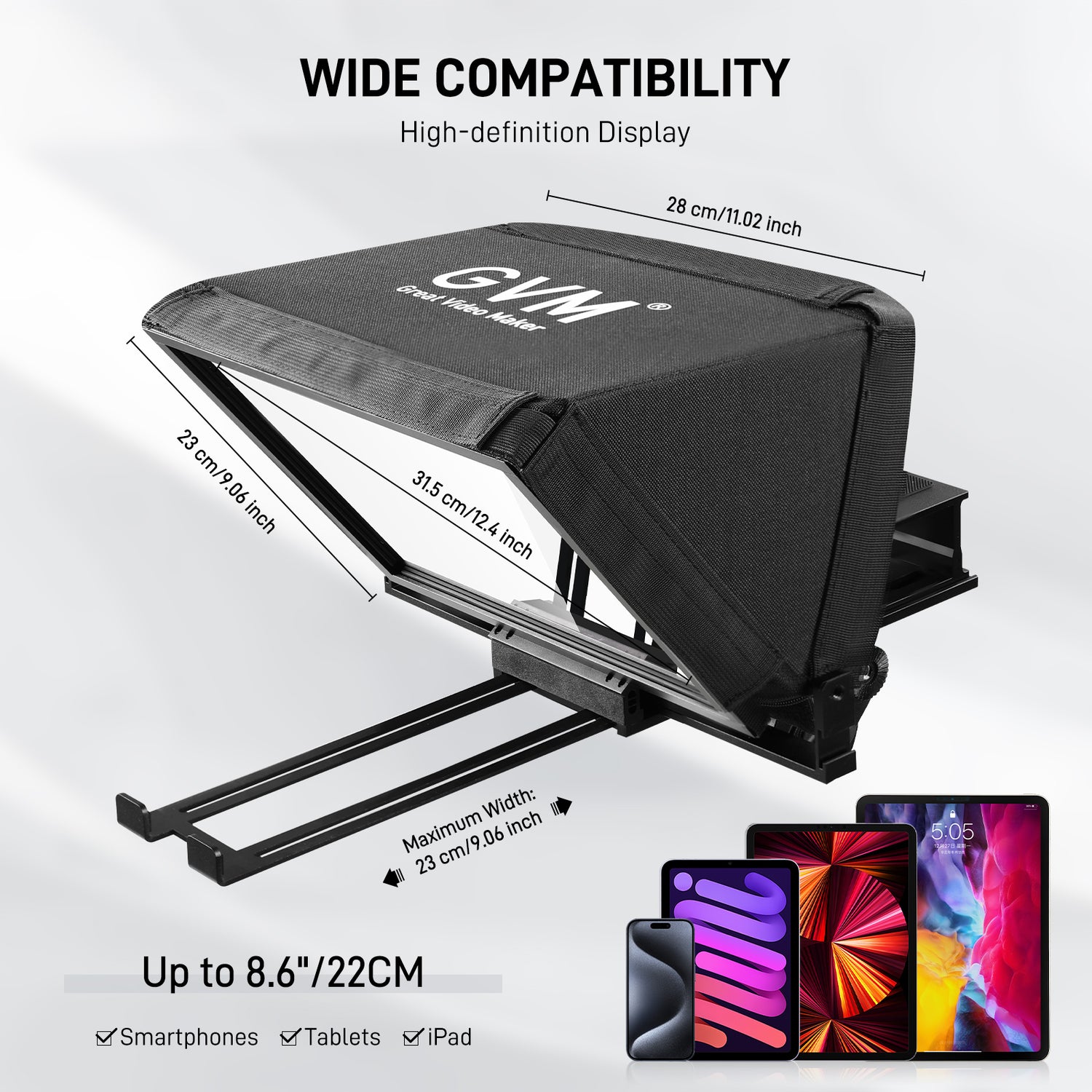 GVM Teleprompter TQ-MB for Tablets & Smartphones with Remote Control