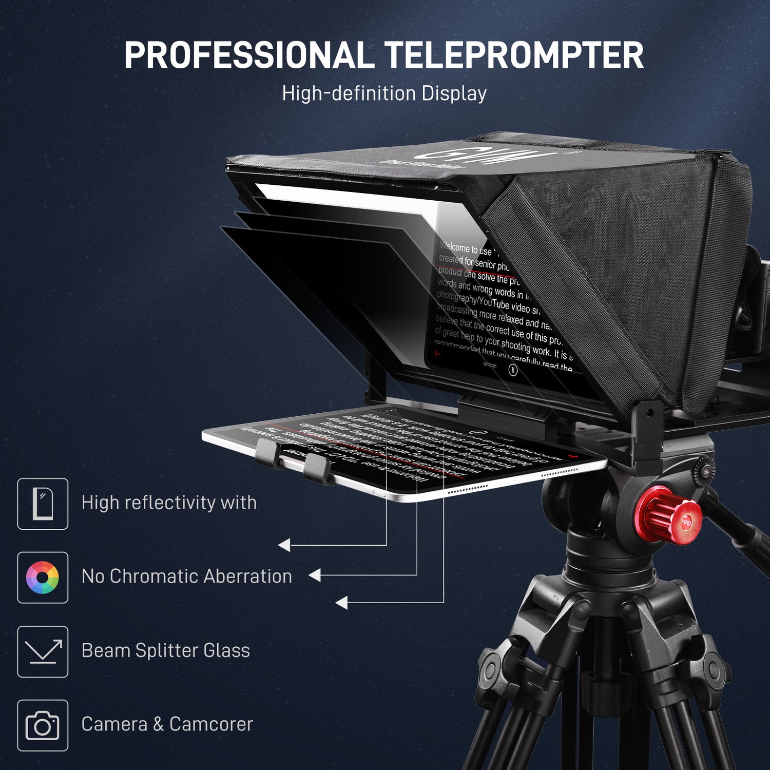 GVM Teleprompter TQ-MB for Tablets & Smartphones with Remote Control