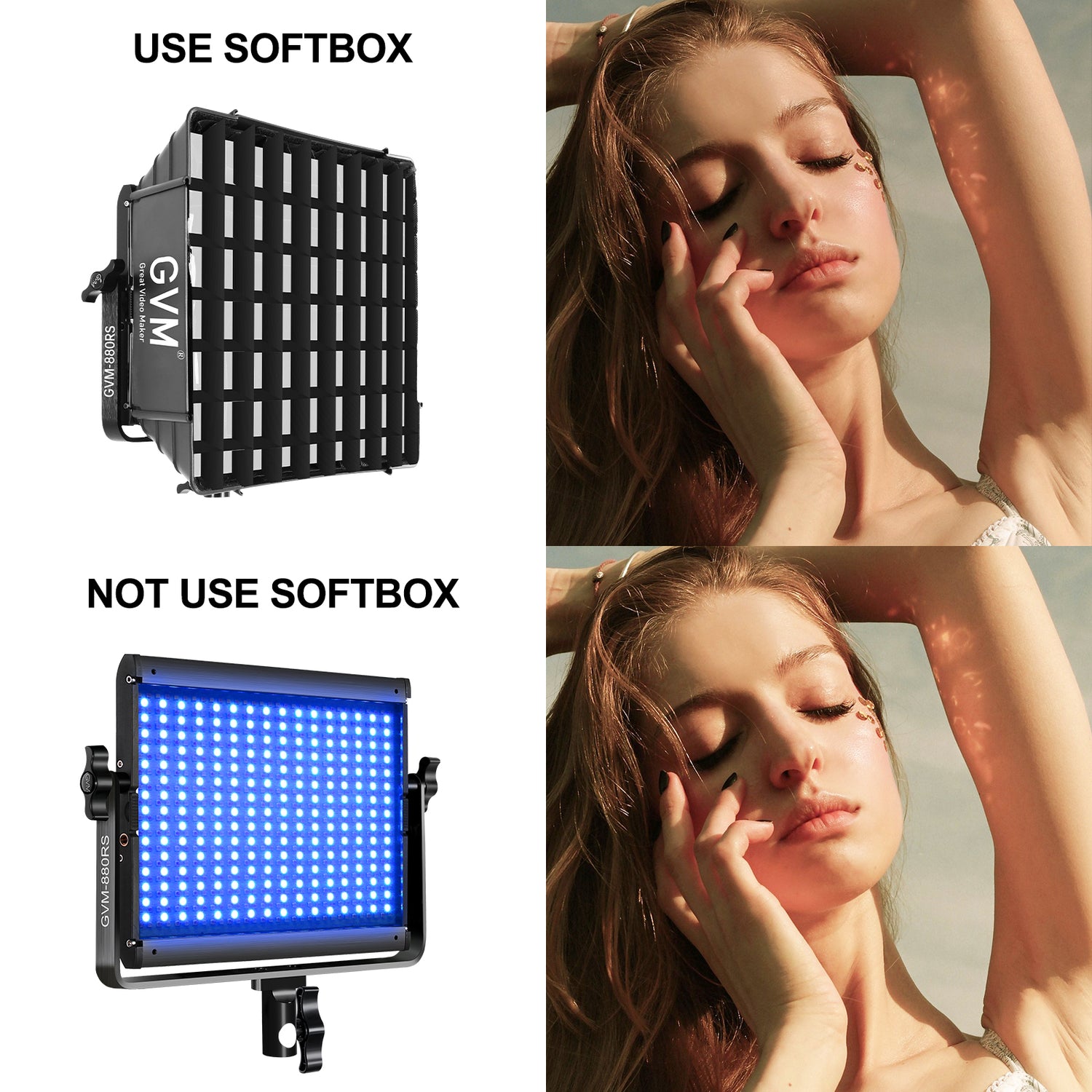 GVM RGB LED Video Light with Lighting Kits, 880RS 60W Led Panel Light with Bluetooth Control, 3 Packs Photography Lighting for YouTube Studio, Video Shooting, Gaming, Streaming, Conference