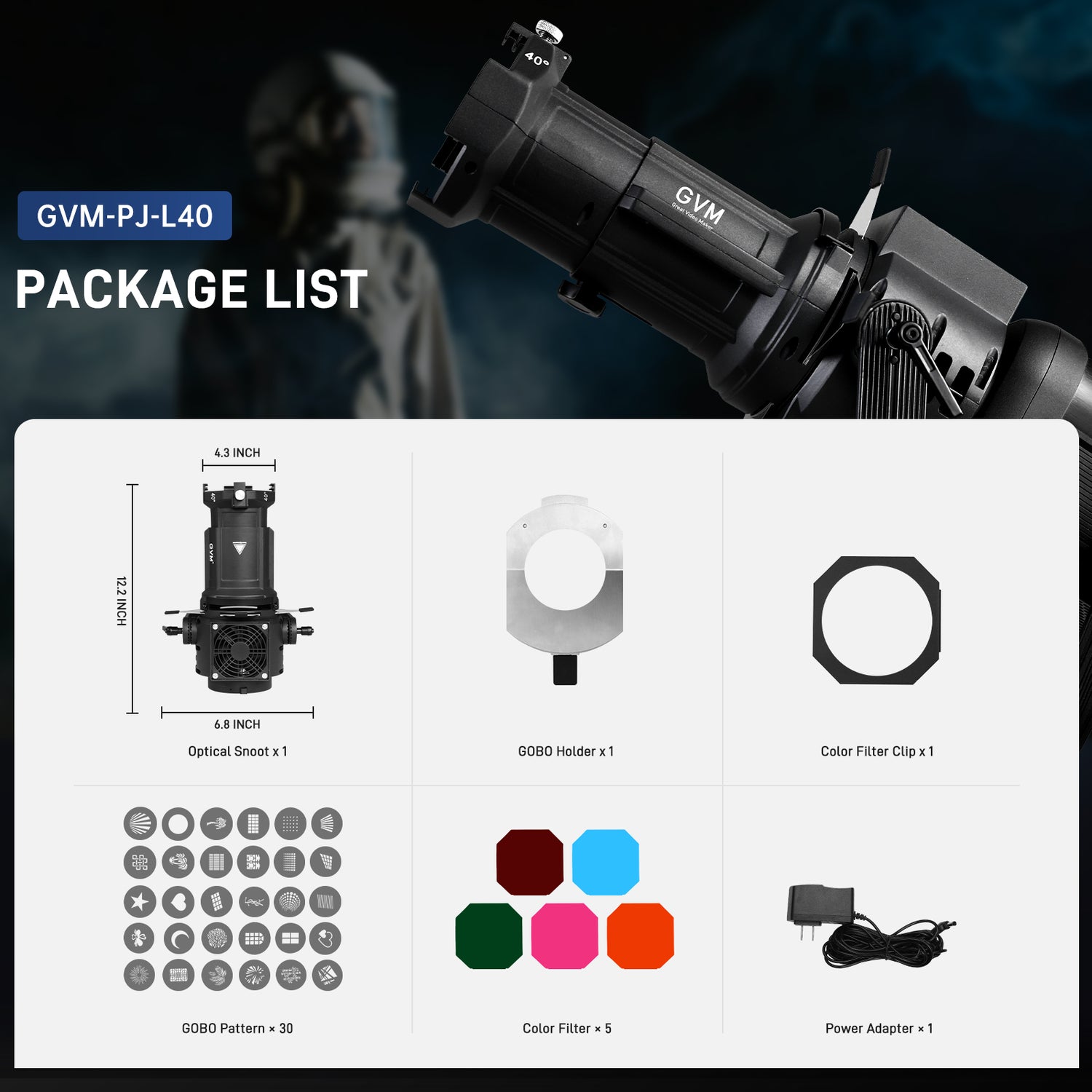 GVM PJ-L40 Spot lens For Power 650W or less Monolight