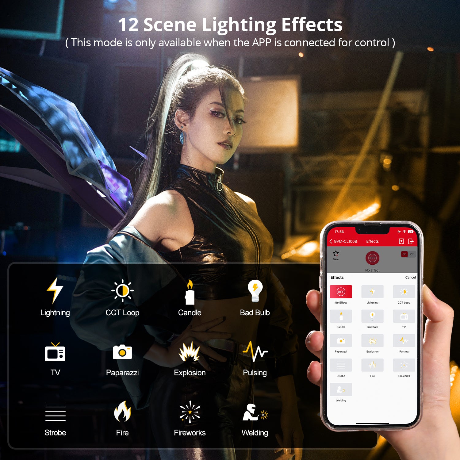 GVM 100W LED Video Light,Professional Photography Lighting Portable Continuous Output Lighting 2700K~6800K,18500 lux@1m with Standard Reflector for Studio Photography