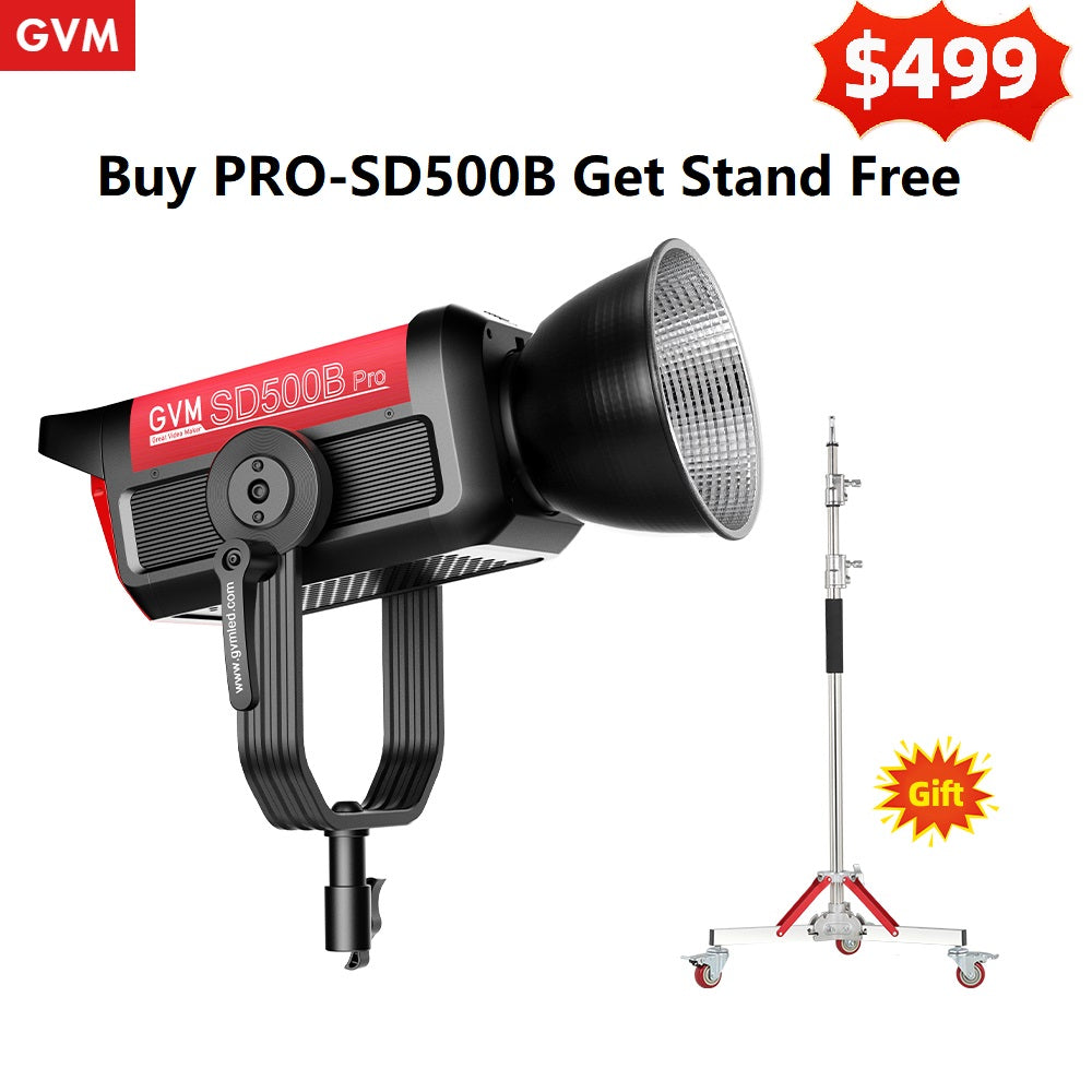 GVM PRO-SD500B 500W Waterproof Bi-Color Monolight (V-mount & Mesh Bluetooth)(Get 1 stand Free value $159)