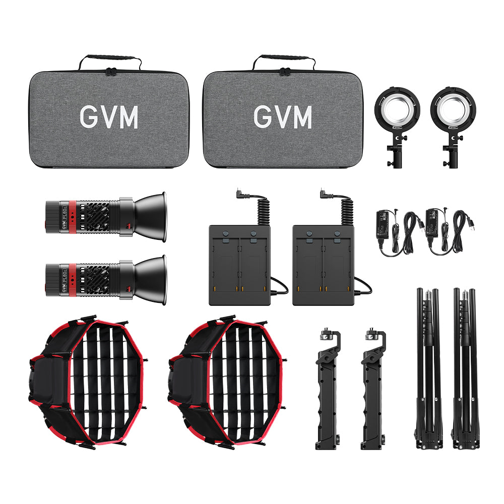 GVM PL60C 외장형 60W RGB 손전등 (배터리 포함)