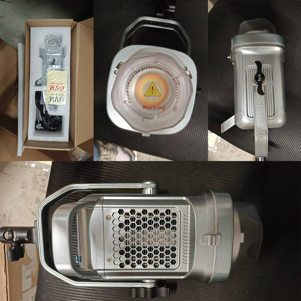 GVM PR150R 150W High Power LED Spotlight Bi-Color & RGB Studio Lighting Kit with Lantern Softbox(Open Box)