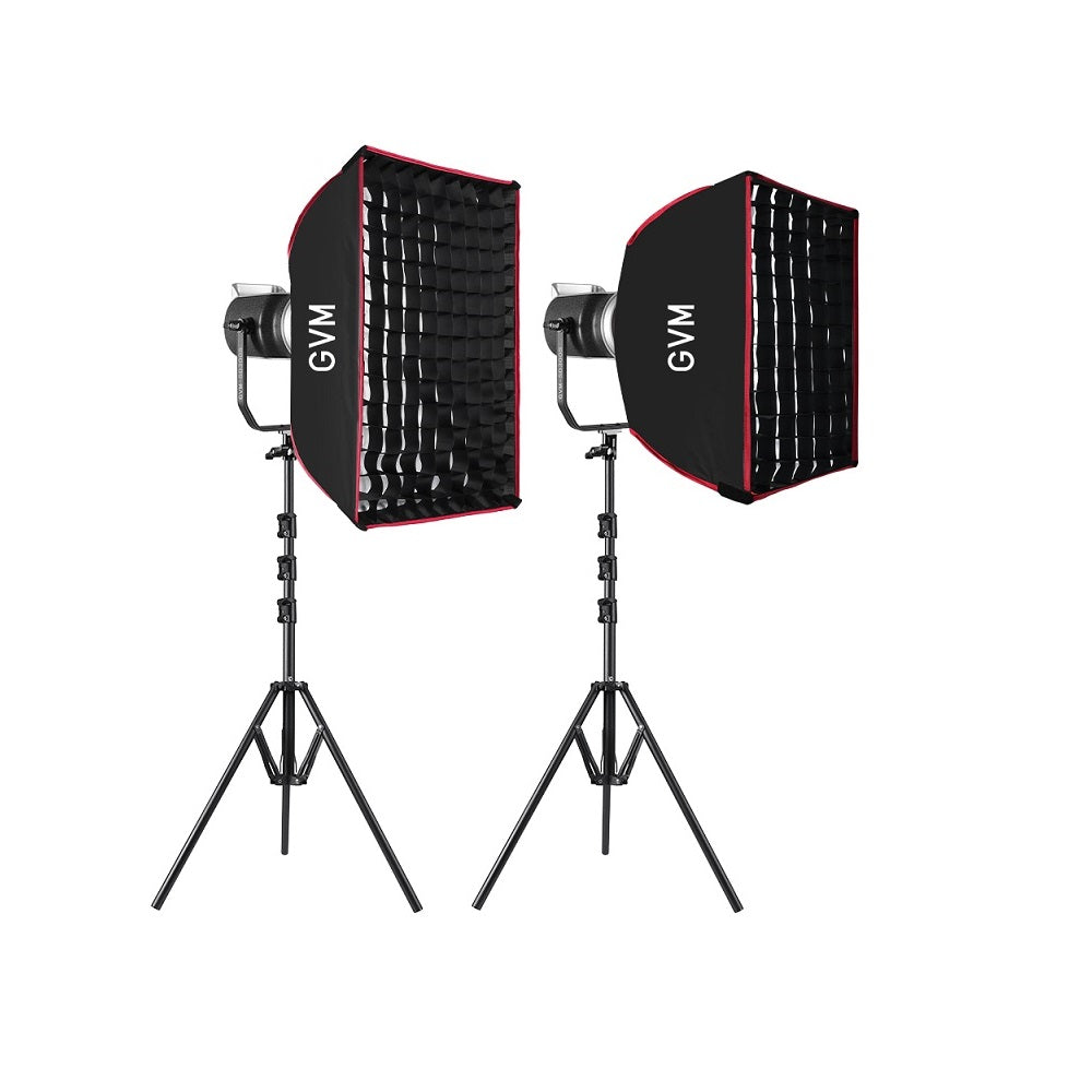 GVM 300W Bi-Color LED Monolight with softbox and light stand(2-Lights kit)
