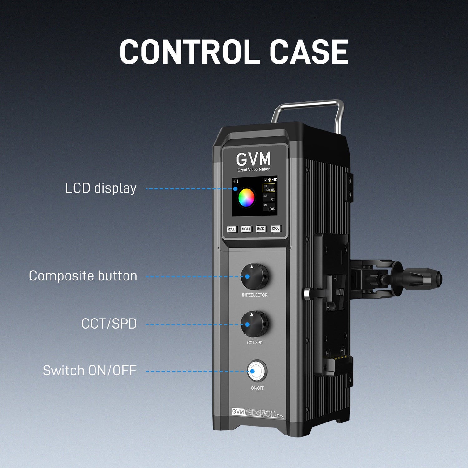 GVM PRO SD650C 650W High Power RGB&Bi - Color Monolight - JIAN CHENG TECHNOLOGY INC.