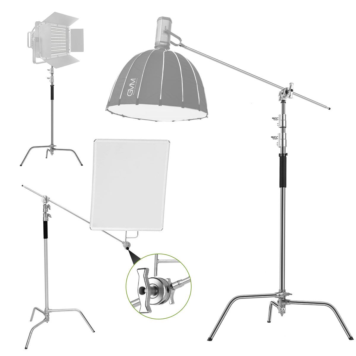 GVM Turtle Base C Stand Grip Arm Kit - GVMLED