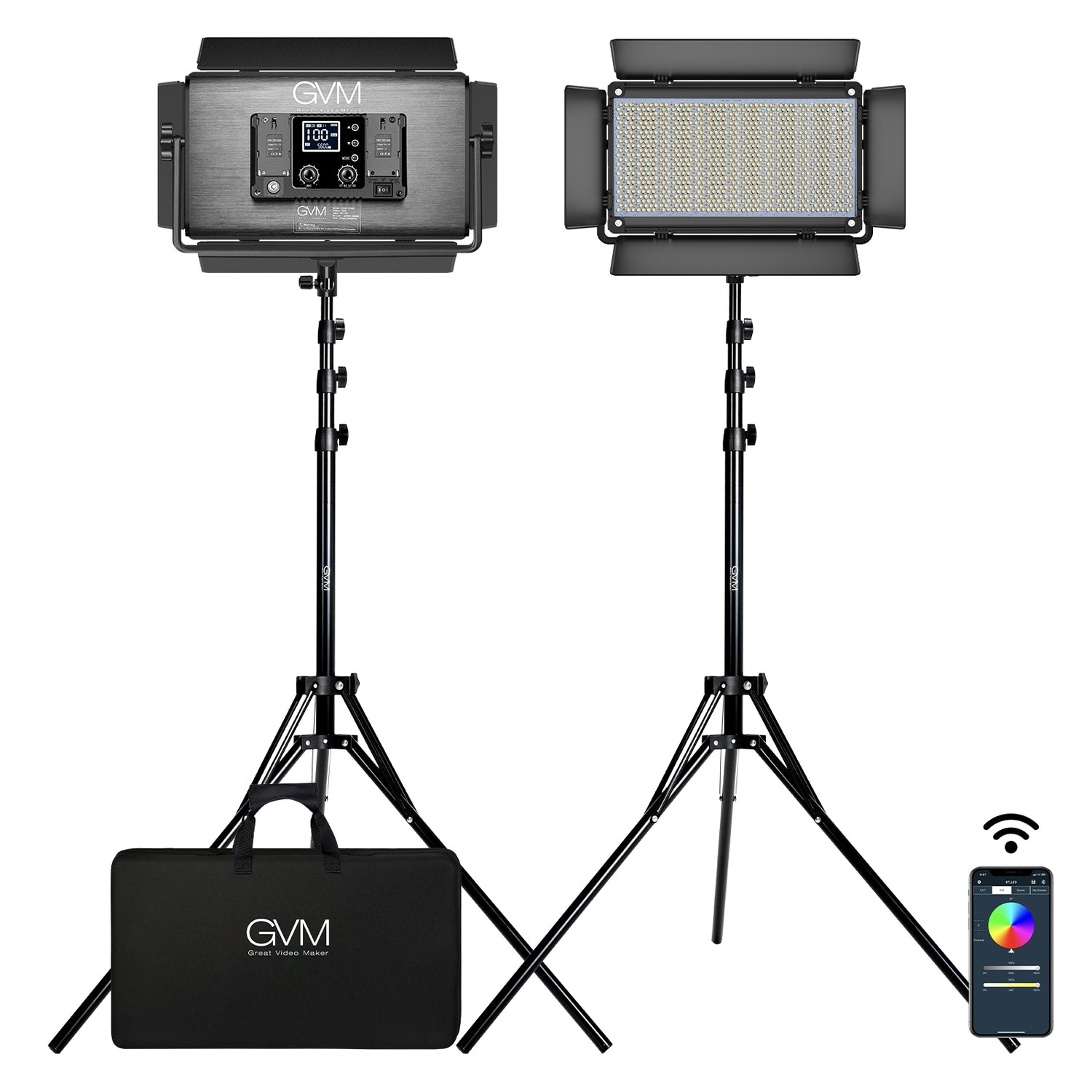 GVM-1500D 75W Powerful Bi-color and RGB Video Panel Light - GVMLED
