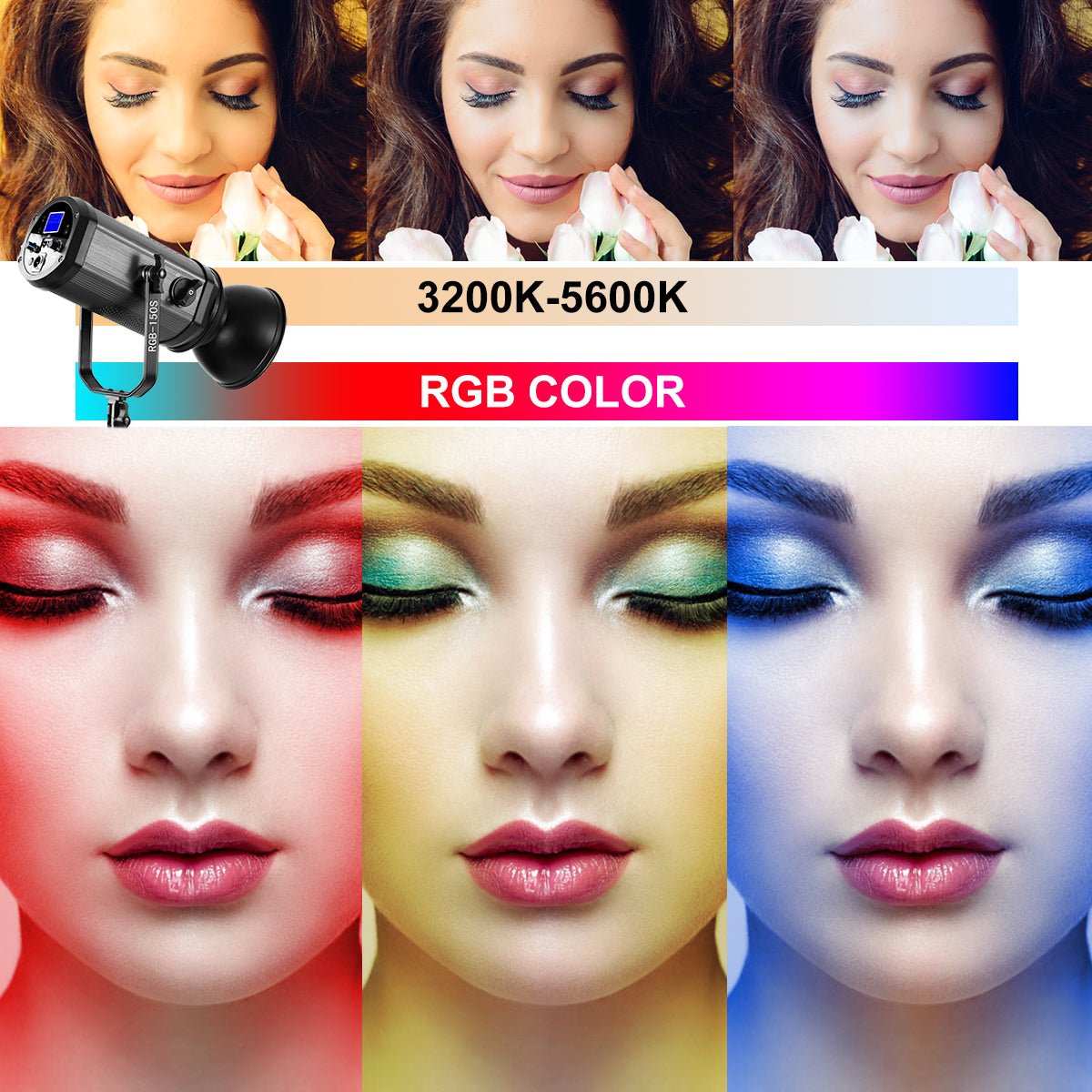 GVM 150s 150W High Power LED RGB & Bi-Color Spotlight (BOGO) - GVMLED