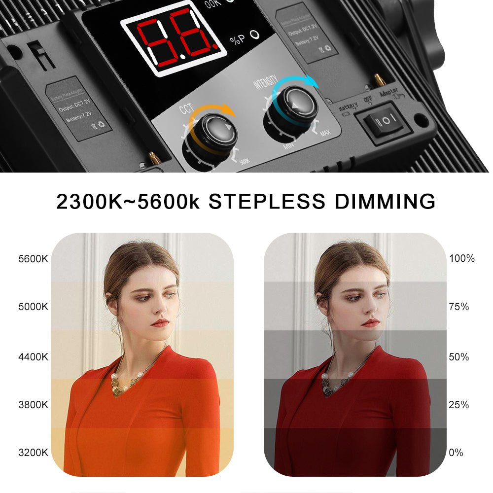 GVM-520S 30W High Beam High Brightness Bi-Color LED VIdeo Light (No Four-Way Barndoor) - GVMLED