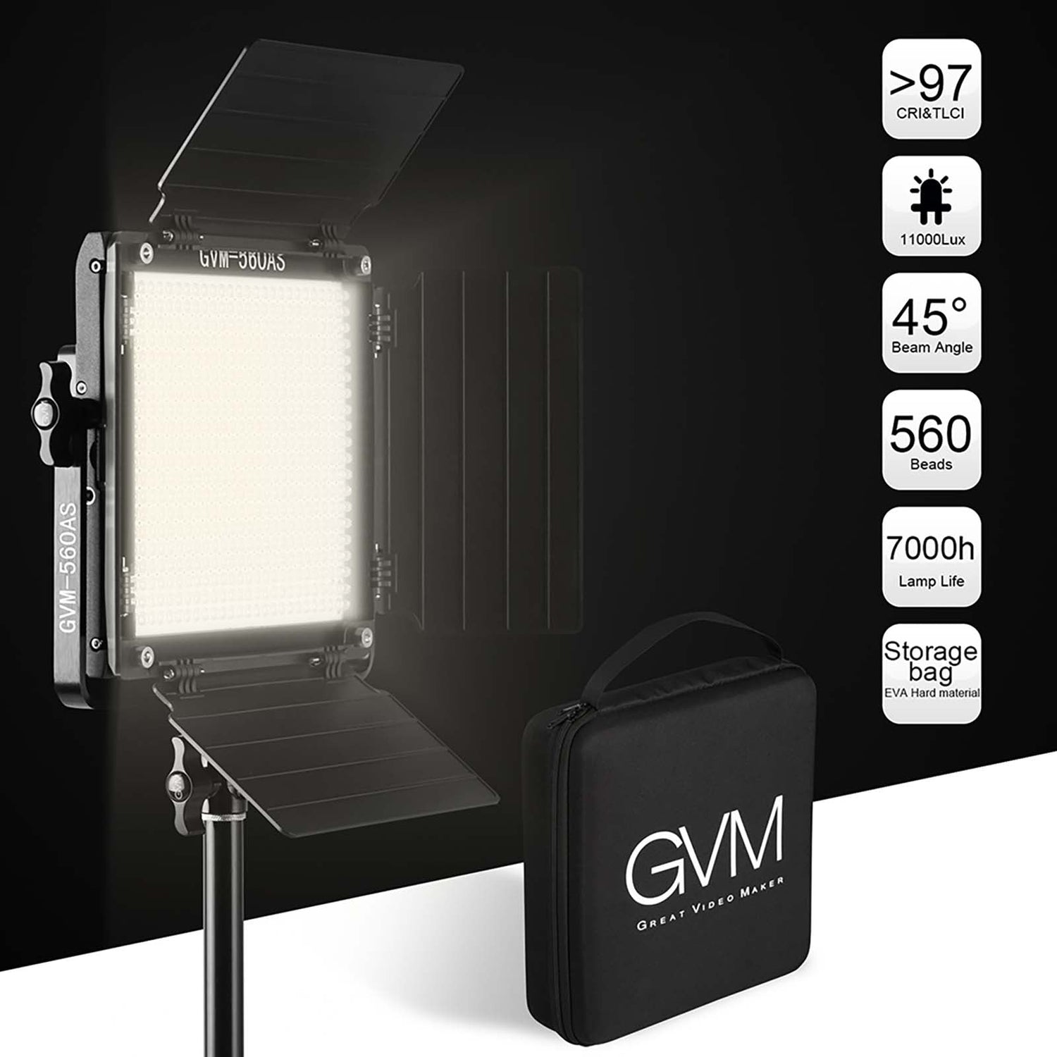 GVM-560AS 30W High Beam Bi-Color LED Video Soft Light - GVMLED