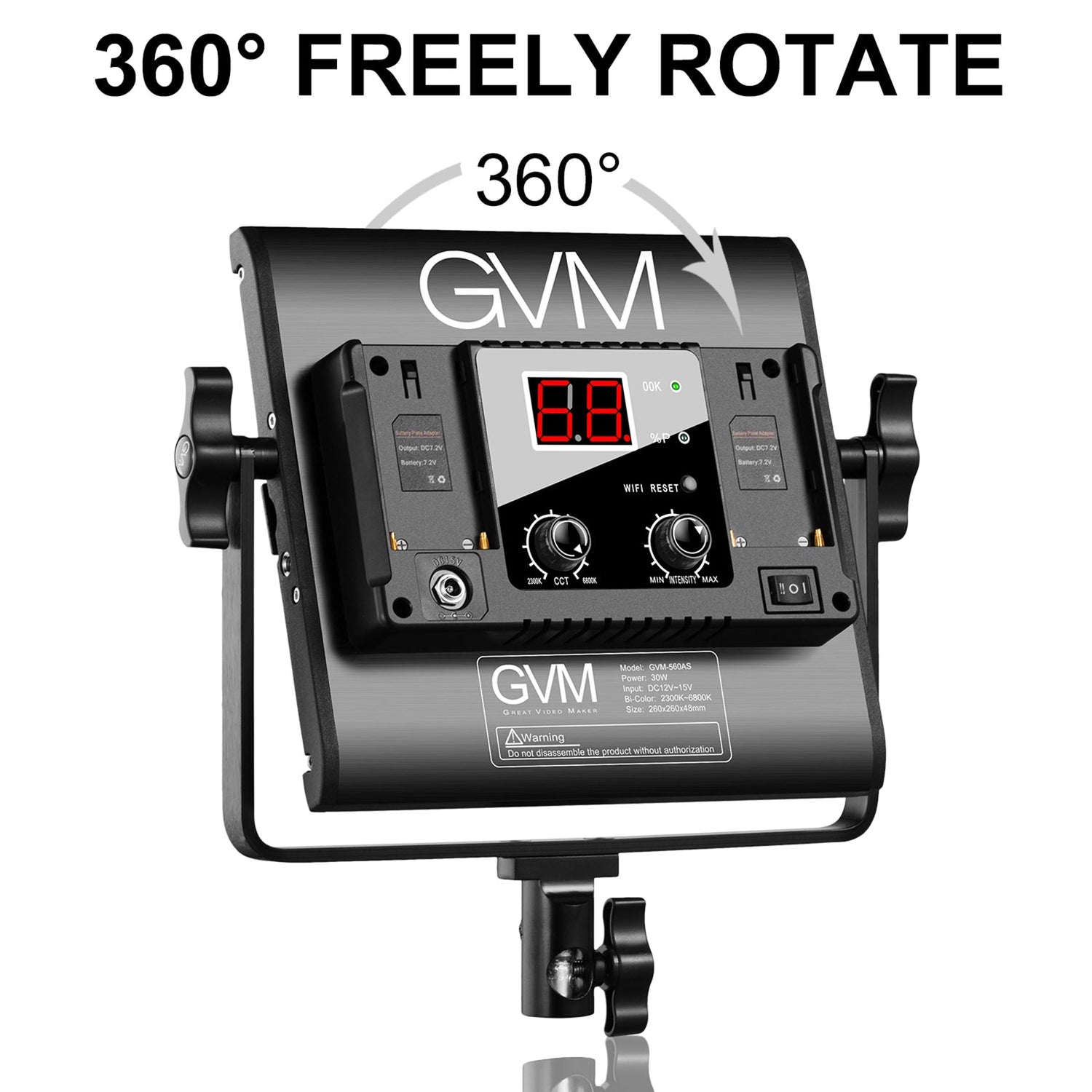 GVM-560AS 30W High Beam Bi-Color LED Video Soft Light - GVMLED