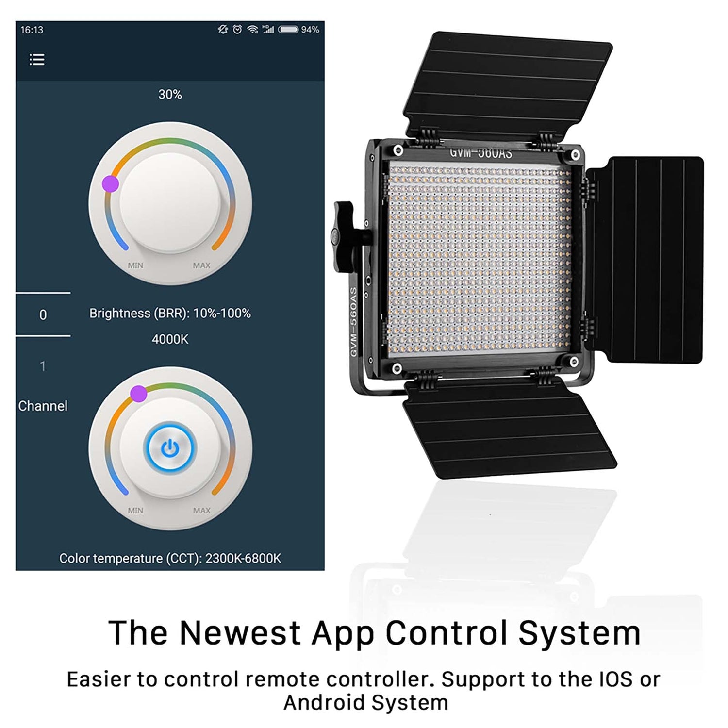 GVM-560AS 30W High Beam Bi-Color LED Video Soft Light - GVMLED