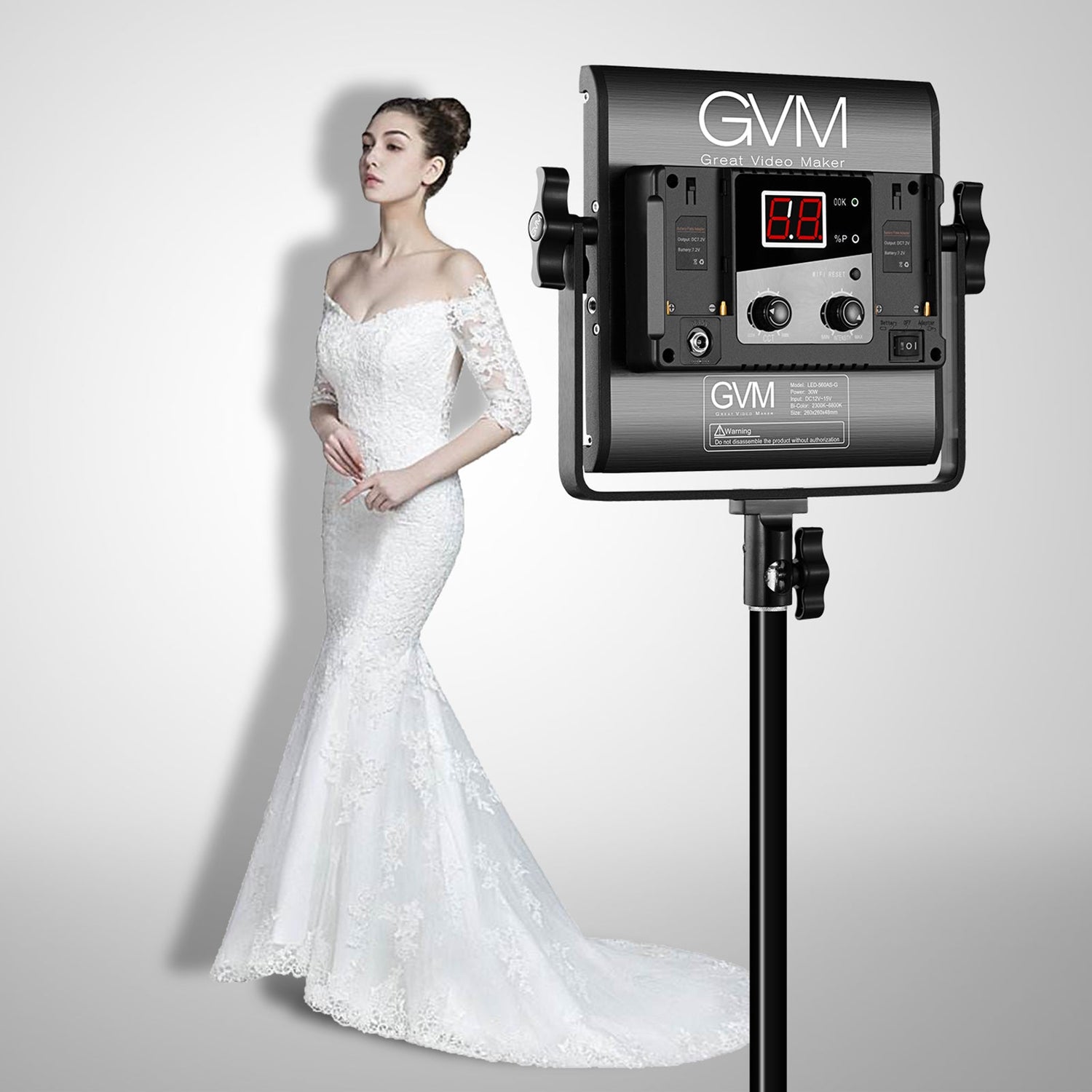 GVM-560AS 30W High Beam Bi-Color LED Video Soft Light - GVMLED
