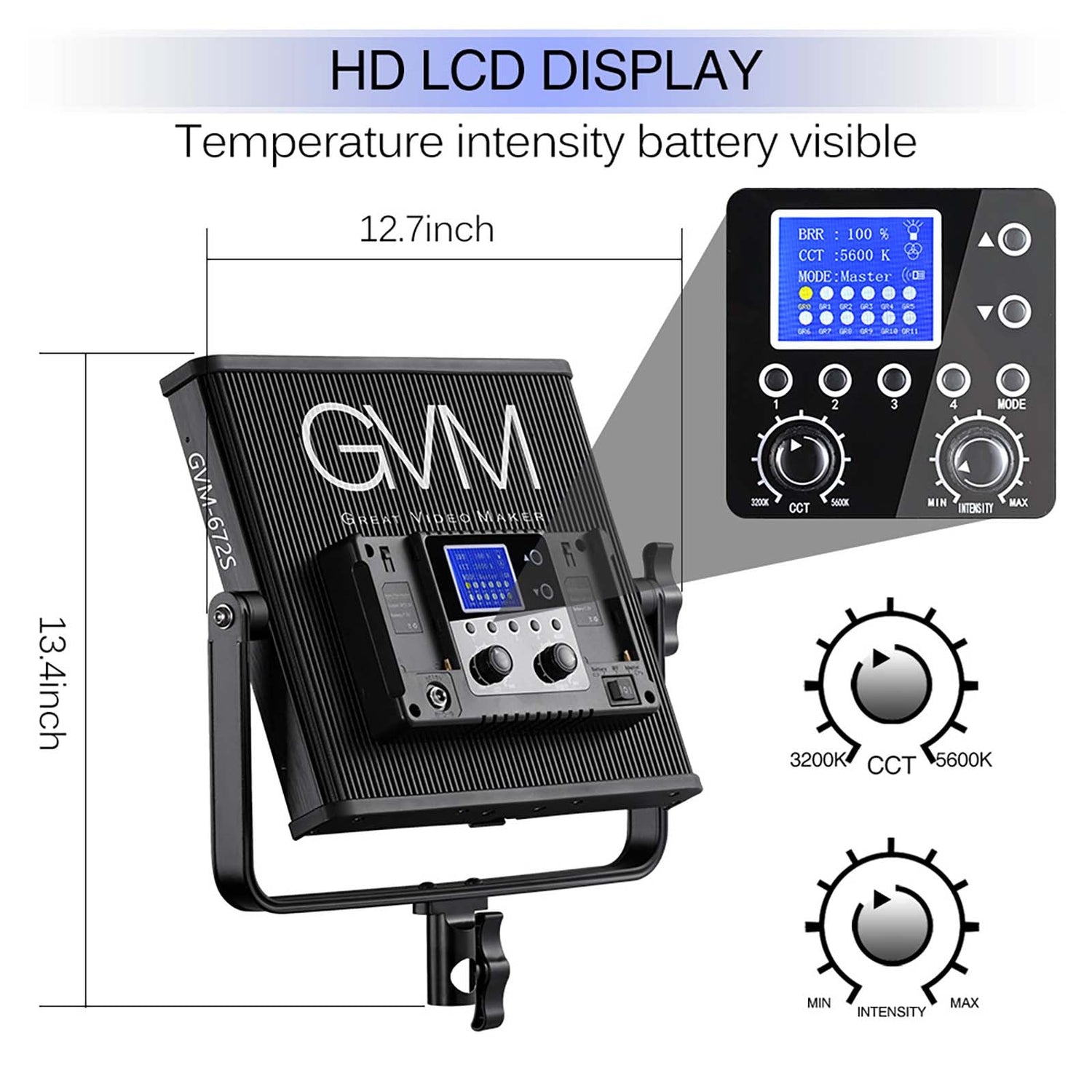 GVM-672S 40W High Beam High Brightness Bi-Color LED VIdeo Soft Light - GVMLED