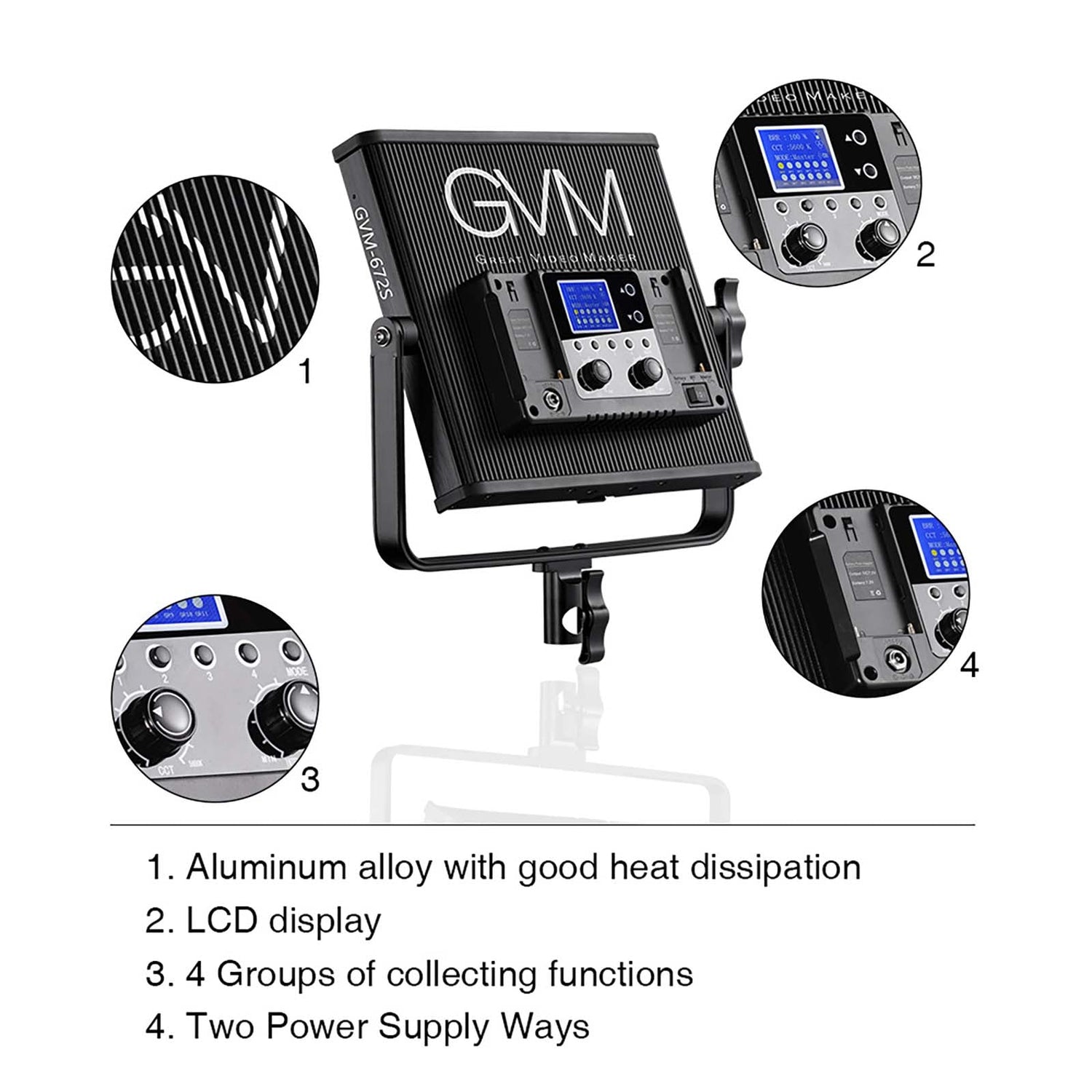 GVM-672S 40W High Beam High Brightness Bi-Color LED VIdeo Soft Light - GVMLED