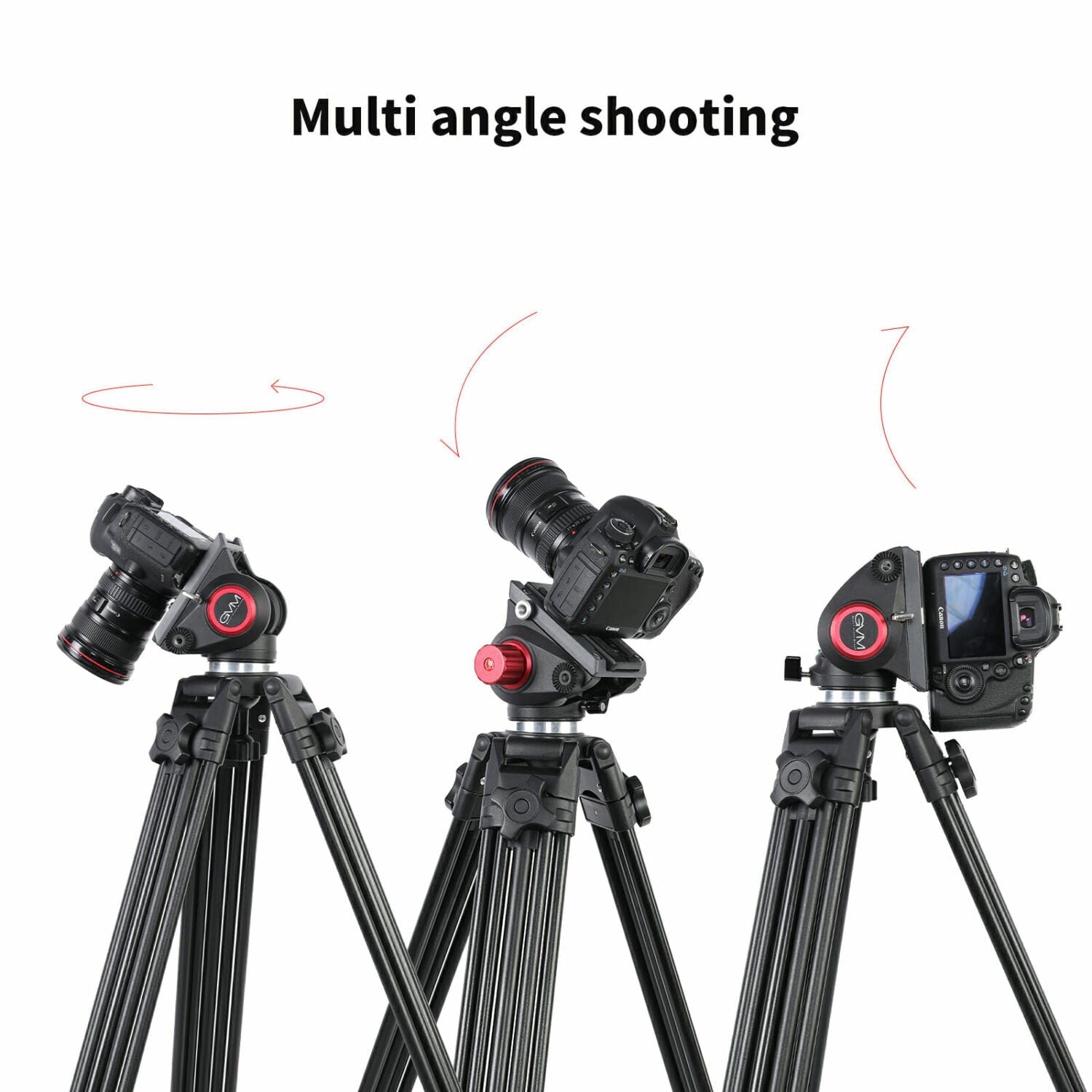 GVM 7017D Aluminum Video Tripod with Fluid Head System - GVMLED