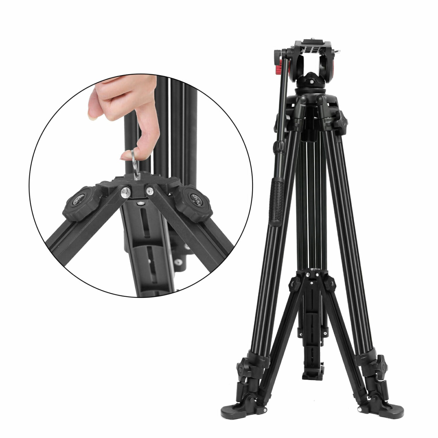 GVM 7017D Aluminum Video Tripod with Fluid Head System - GVMLED