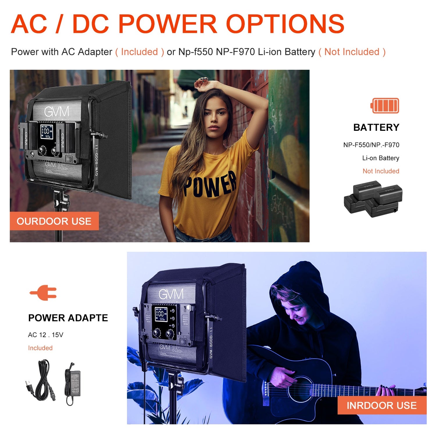 GVM-800D 40W Bi-color and RGB Video Panel Light With Softbox - GVMLED