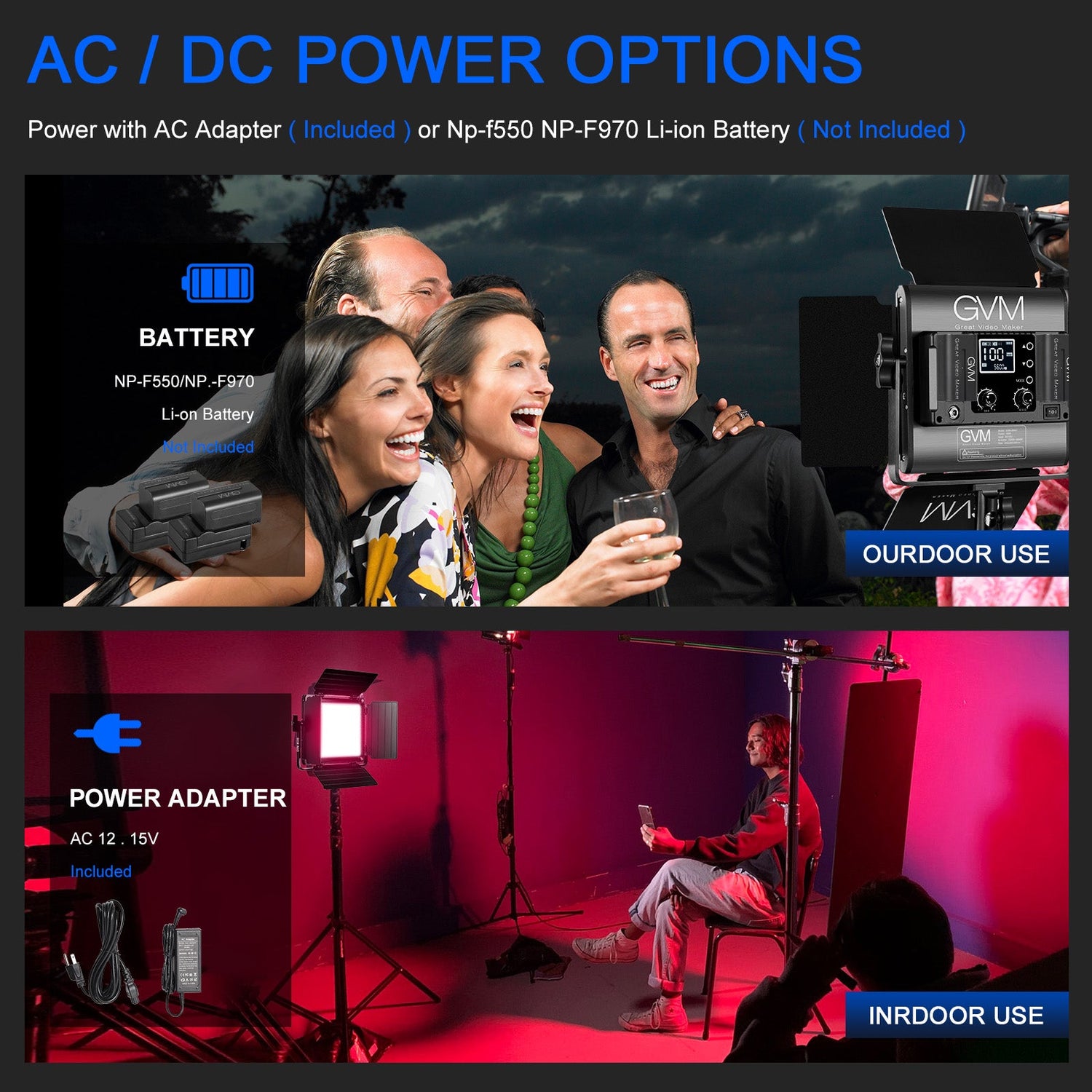 GVM 850D rgb led studio video light kit - GVMLED
