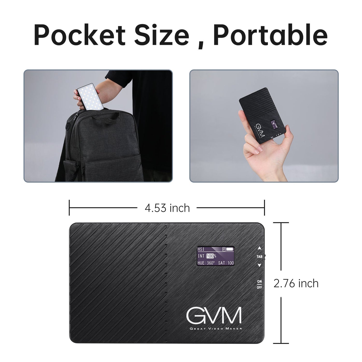 GVM 8RS RGB Full color camera light - GVMLED