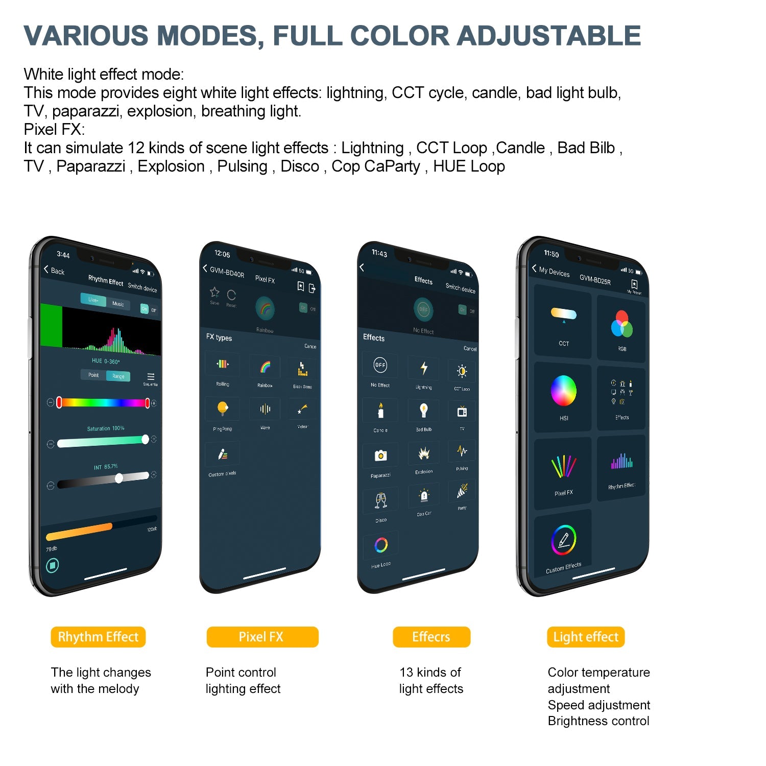 GVM BD25R RGB & Bi-color Colorful stick light - GVMLED