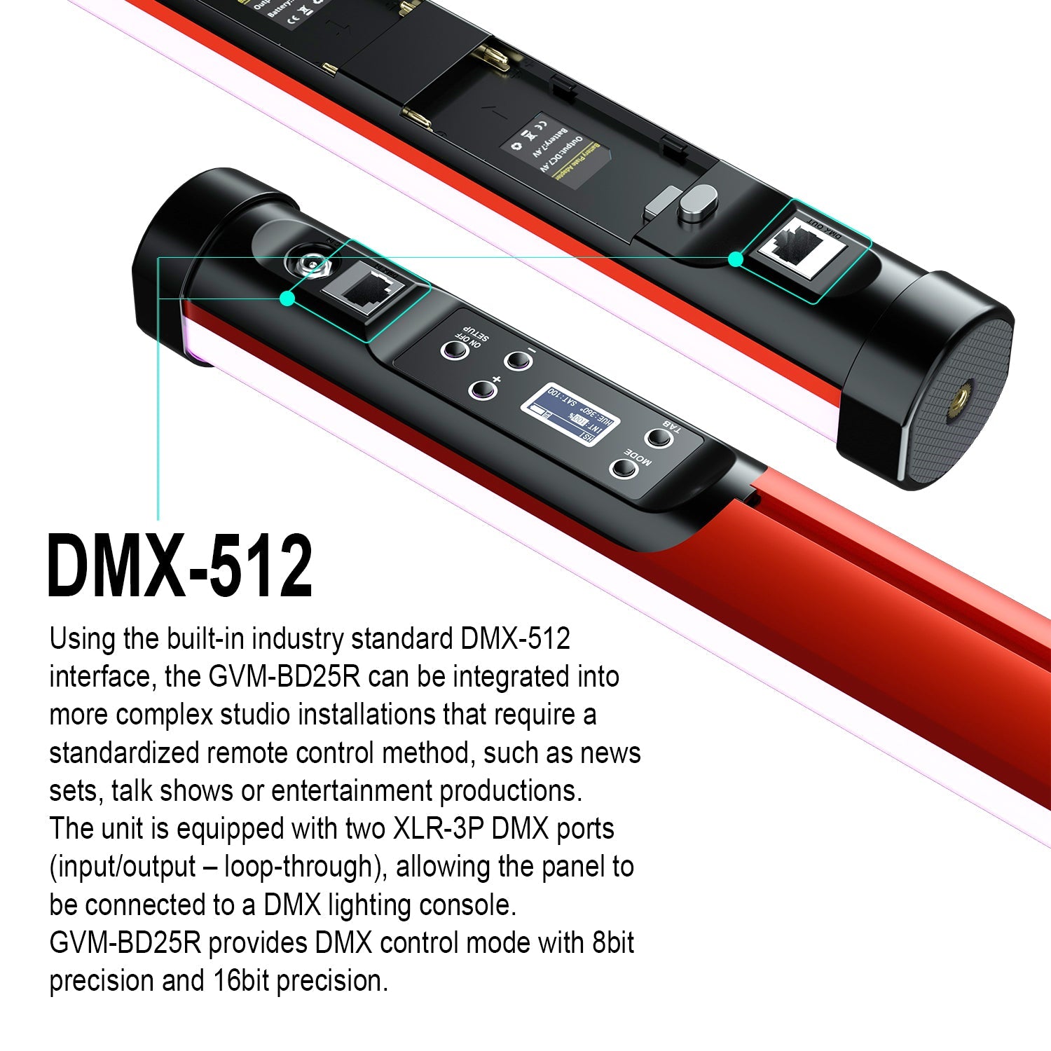 GVM BD25R RGB & Bi-color Colorful stick light - GVMLED
