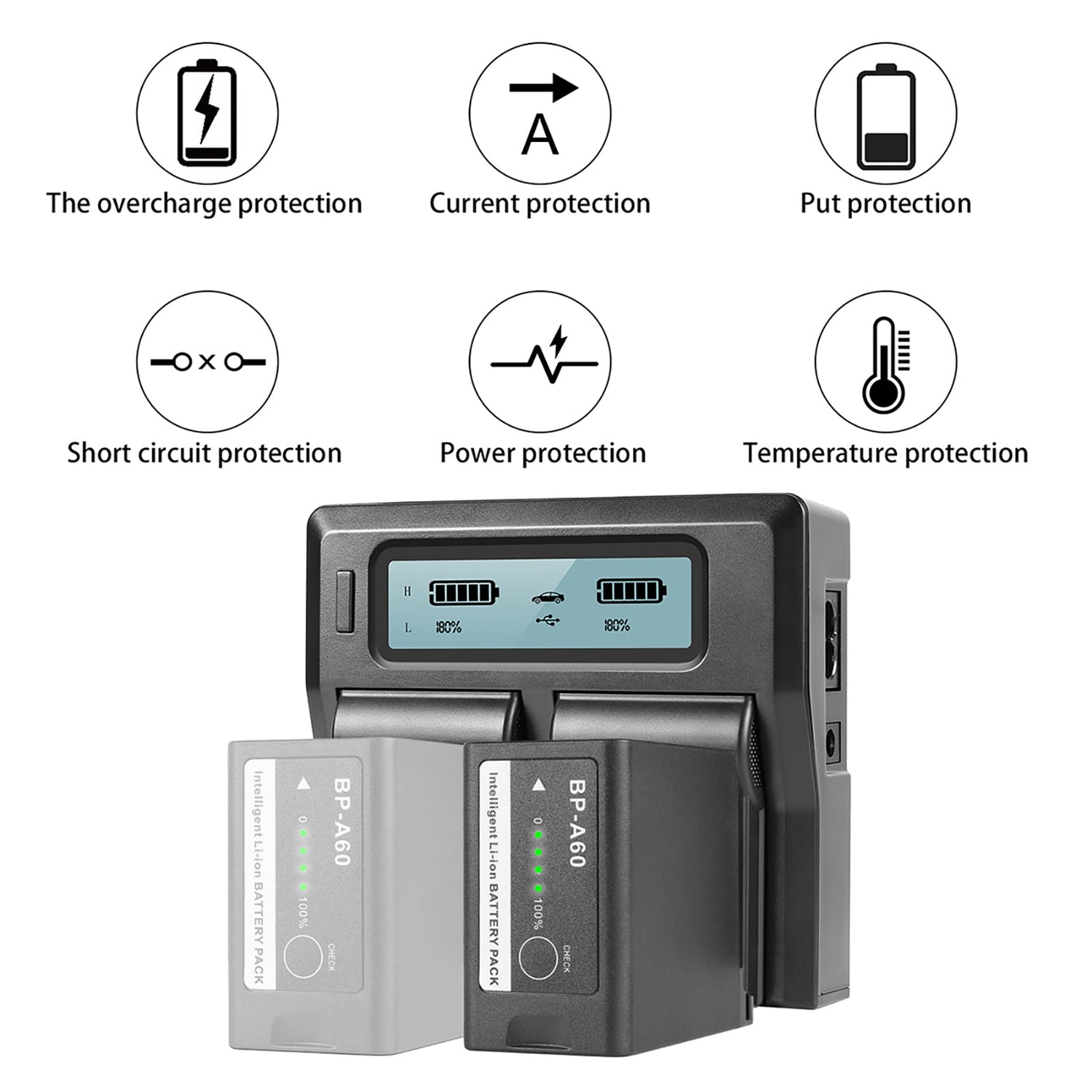 GVM BP-A60 Dual Charger with Battery for Canon C300 Mark II, C200 & C200B (6800mAh) - GVMLED