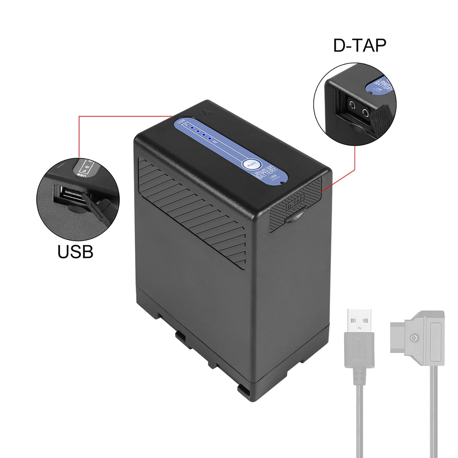 GVM BP-U65 5600mAh Battery with Charger for Sony PMW / PXW Series Cameras - GVMLED