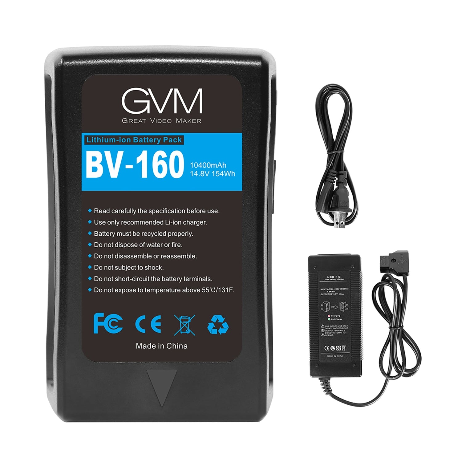GVM BV-160 Battery both D-Tap and DC outputs - GVMLED