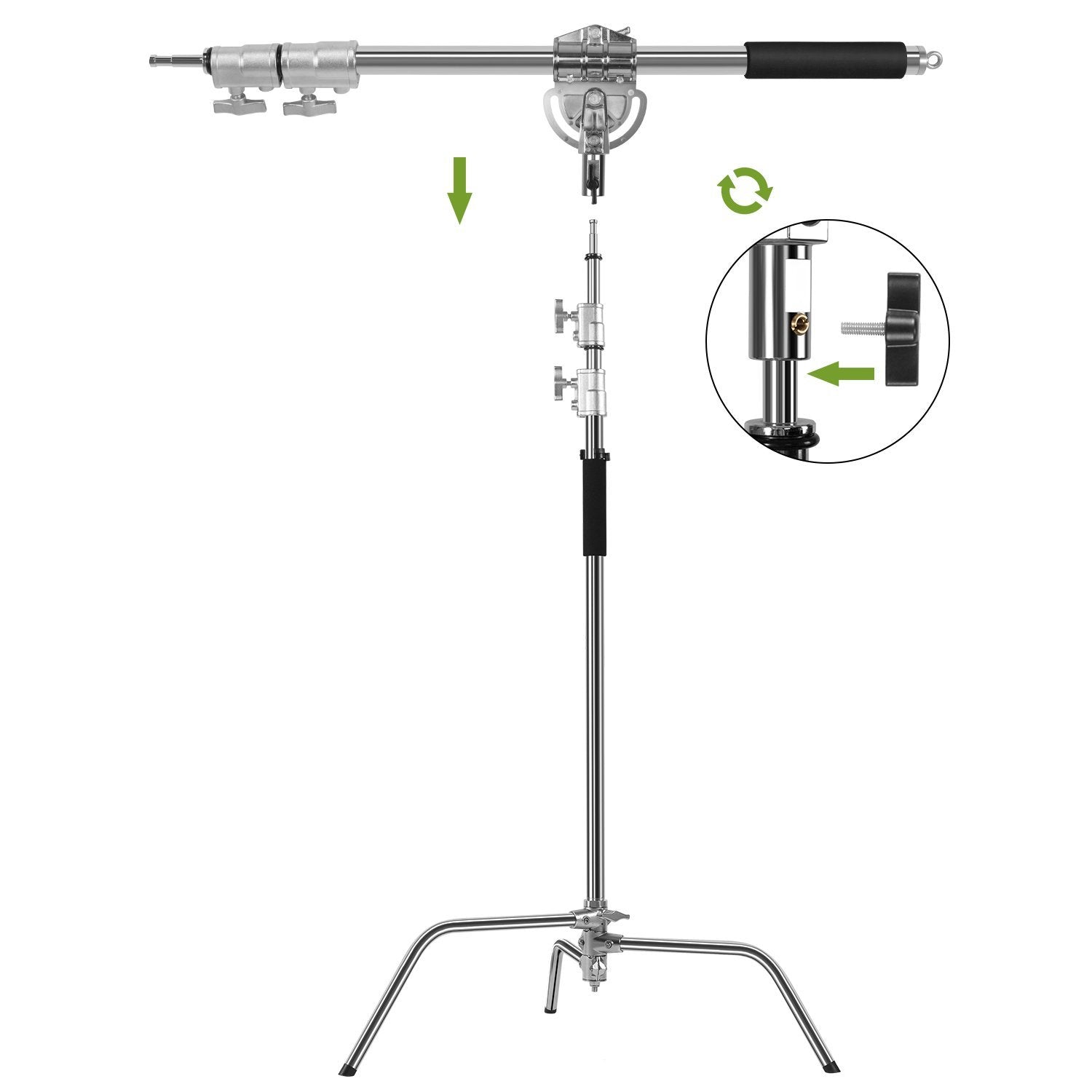 GVM C360 Turtle-Base C-Stand & Grip Arm Kit (10.5') - GVMLED