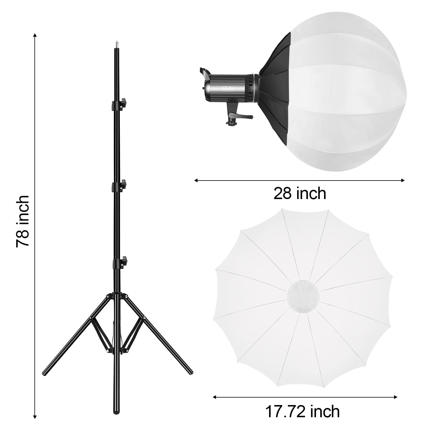 GVM-G100W 90W High Power LED Spotlight Bi-Color Studio Lighting Kit with Lantern Softbox - GVMLED