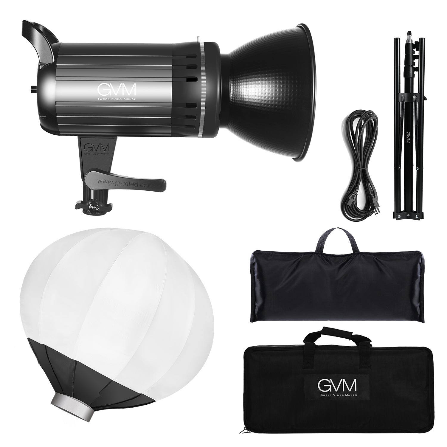 GVM-G100W 90W High Power LED Spotlight Bi-Color Studio Lighting Kit with Lantern Softbox - GVMLED
