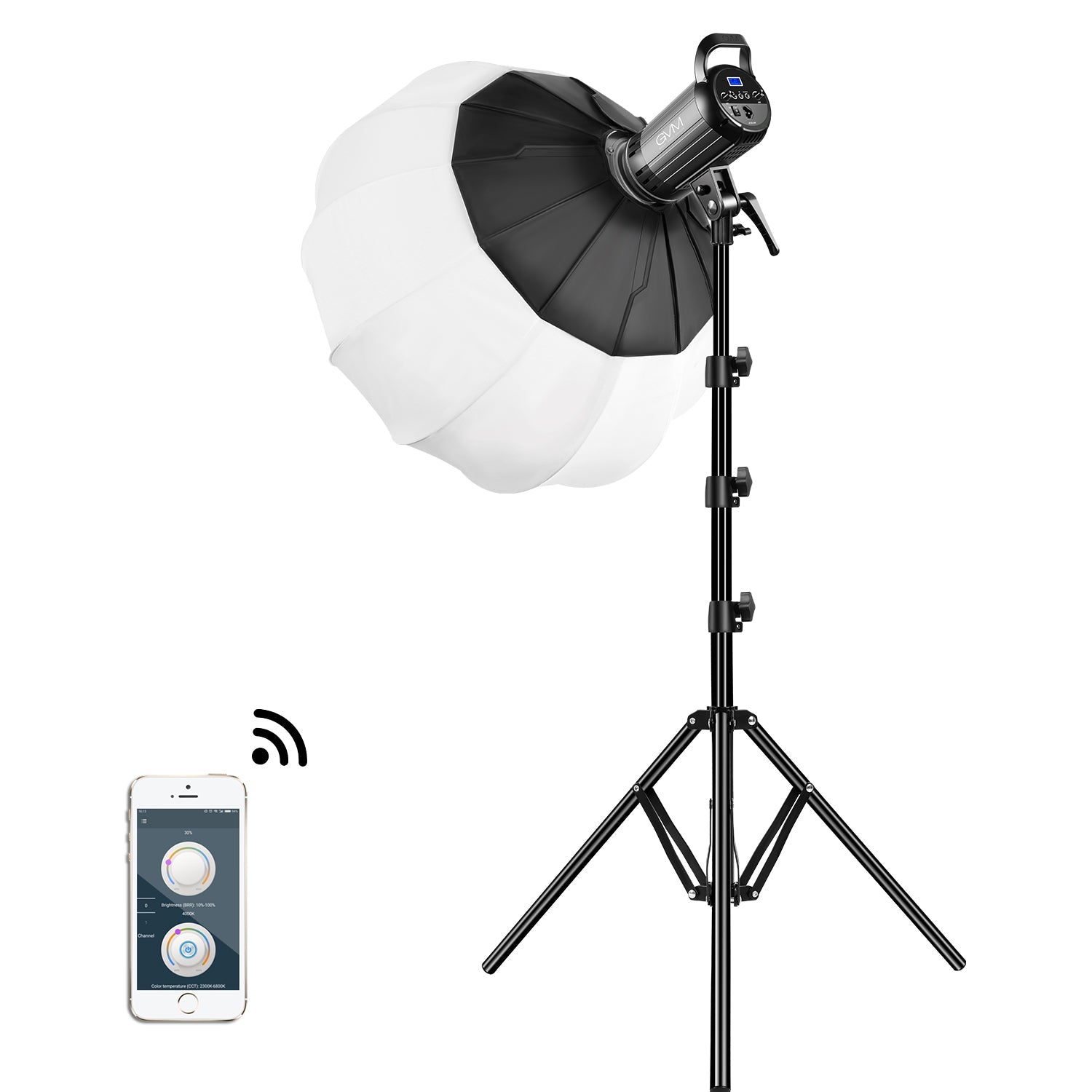 GVM-G100W 90W High Power LED Spotlight Bi-Color Studio Lighting Kit with Lantern Softbox - GVMLED