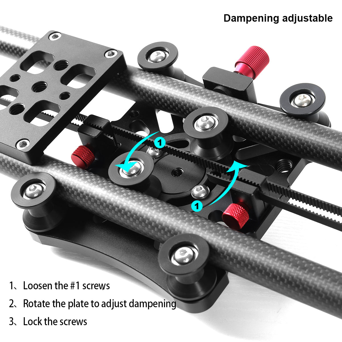 GVM GP-80FW Carbon Fiber Camera Slider with Flywheel (33