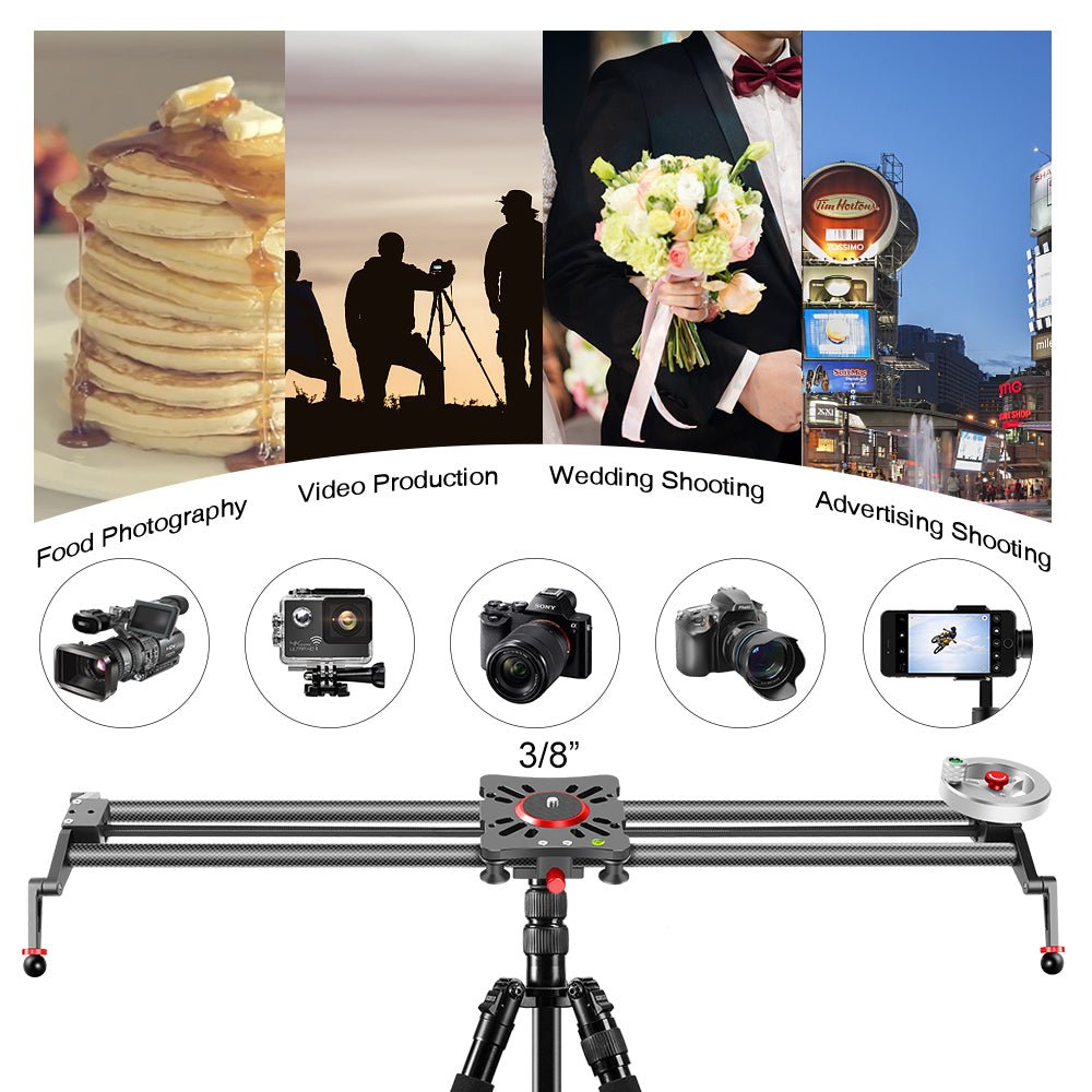 GVM GP-80FW Carbon Fiber Camera Slider with Flywheel (33