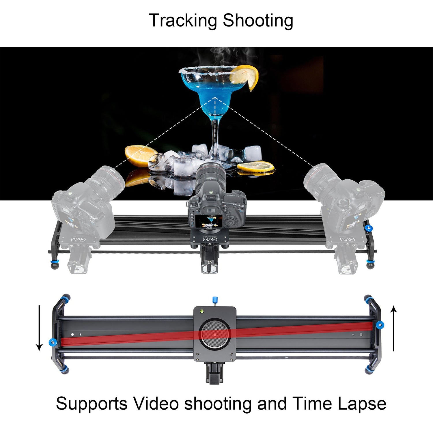GVM J80D Aluminum Alloy Motorized Camera Slider (31