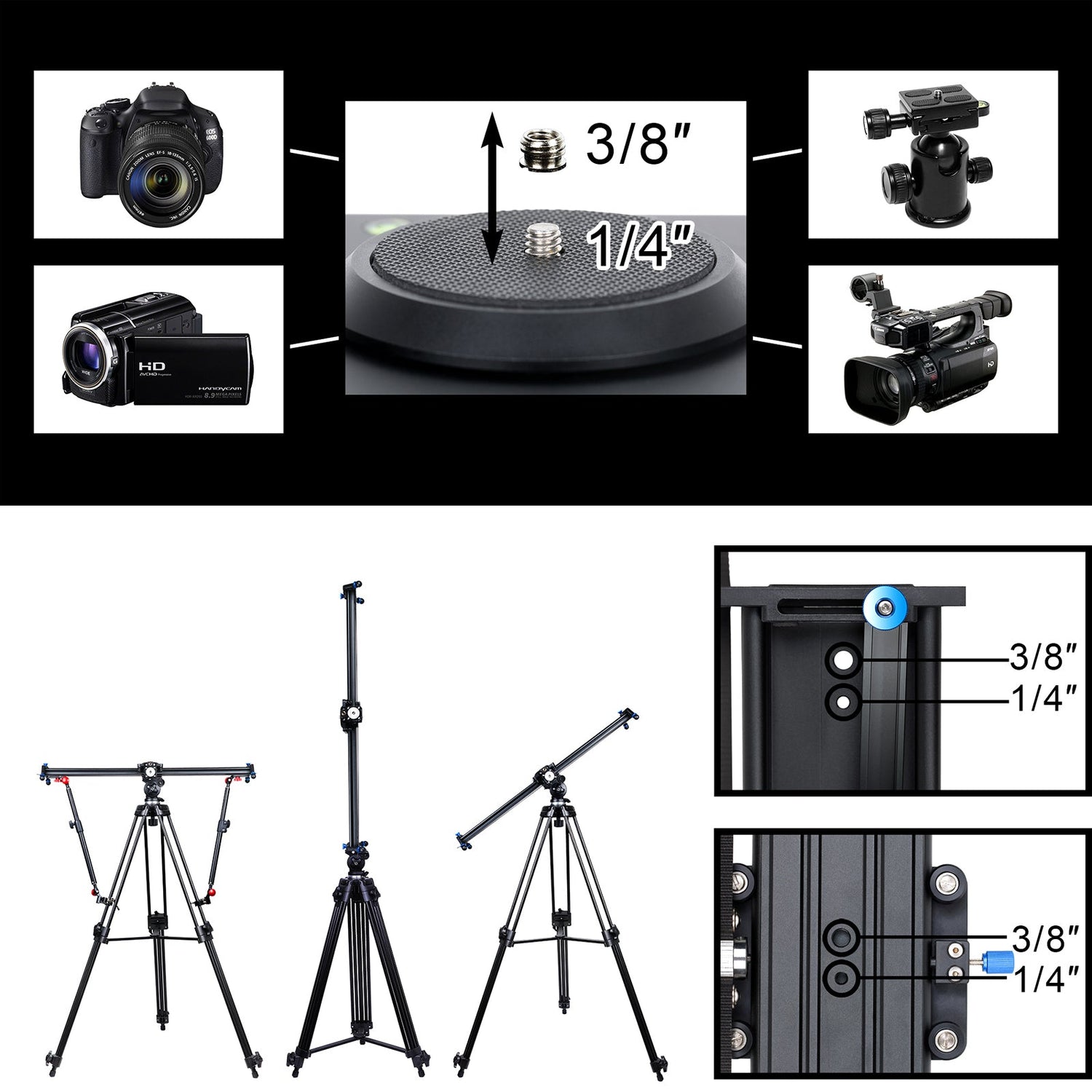 GVM J80D Aluminum Alloy Motorized Camera Slider (31