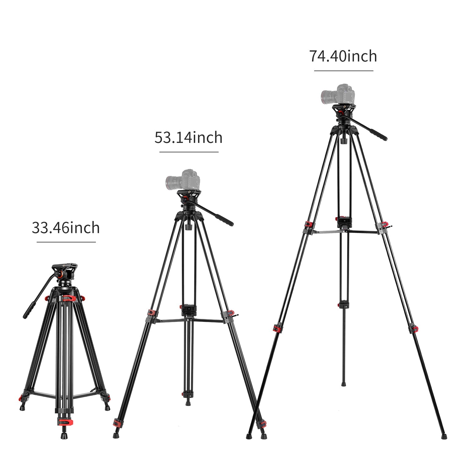 GVM JJL-JY Video Tripod System with Fluid Head - GVMLED