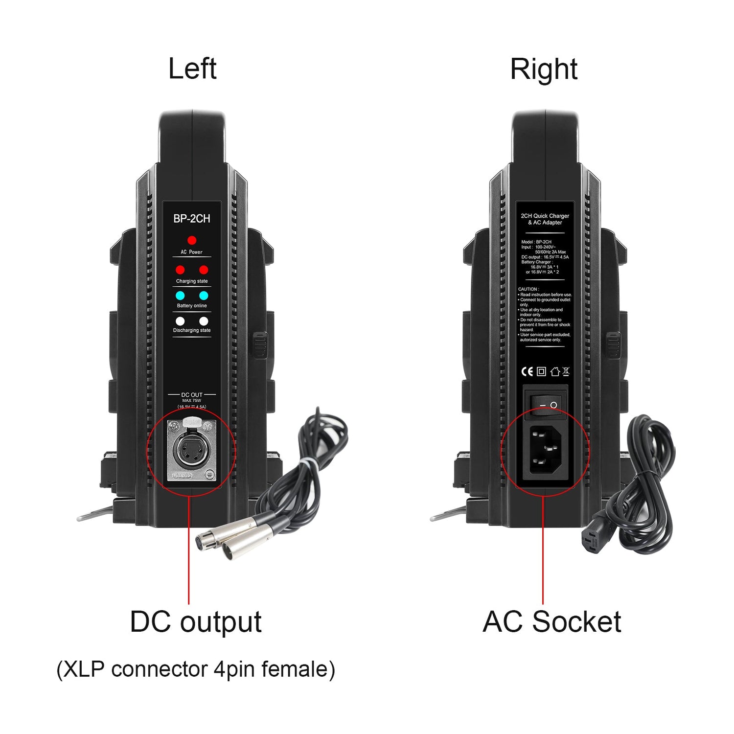GVM Micro-Series BV-98 Li-Ion V-Mount 2-Battery with Dual Charger Kit - GVMLED