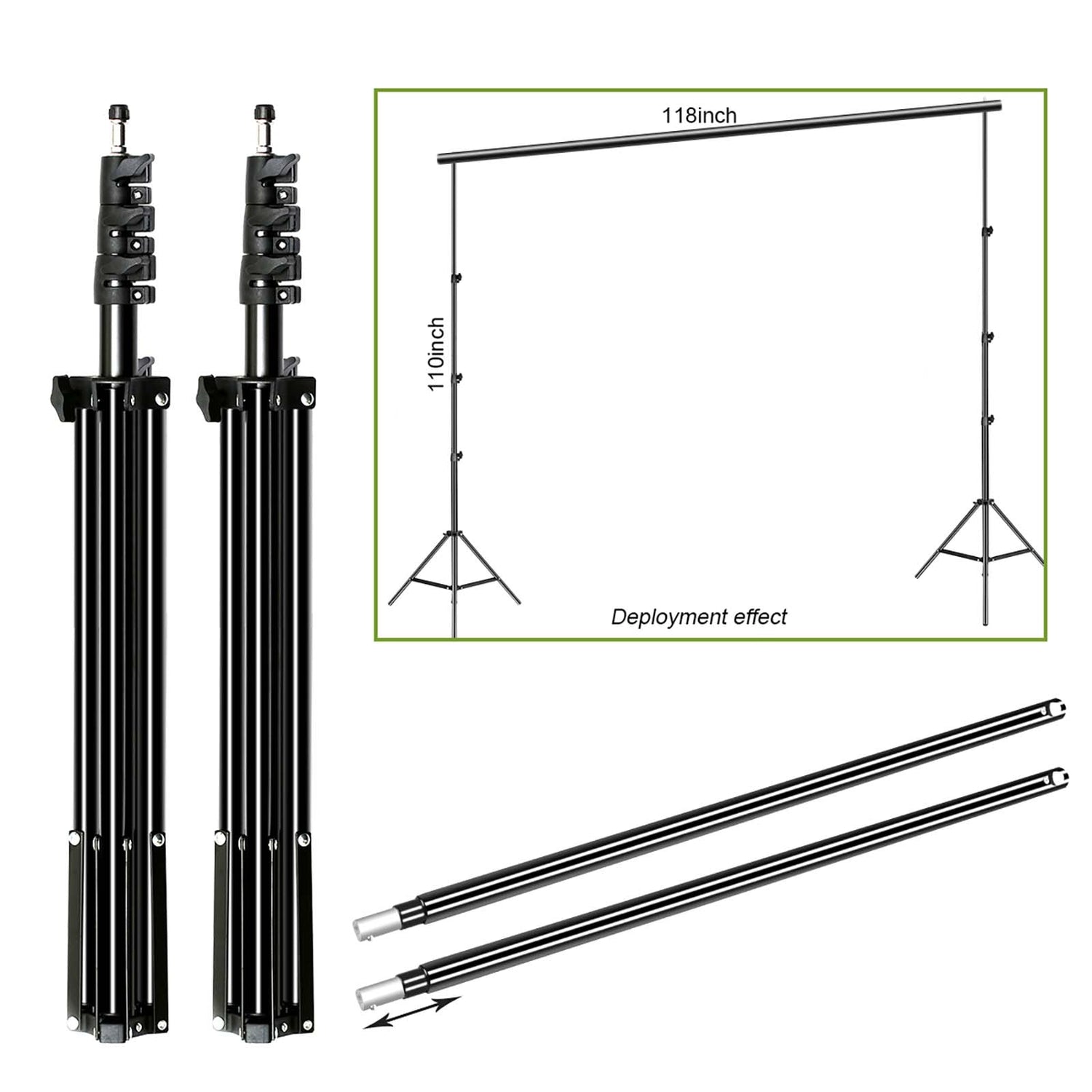 GVM P80S Spotlight 4-Light Kit with Umbrellas, Softboxes, and Backdrops - GVMLED
