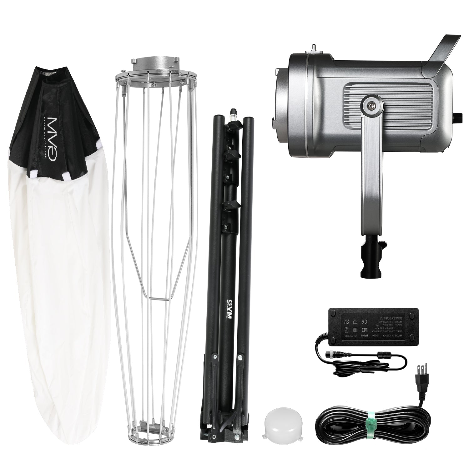 GVM PR150D 150W High Power LED Spotlight Bi-Color Studio Lighting Kit with Lantern Softbox - GVMLED
