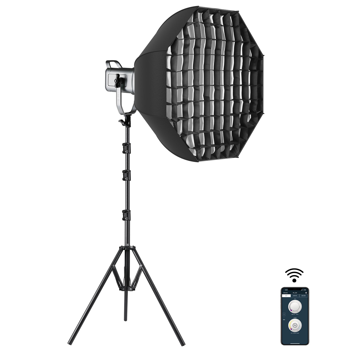 GVM PR150D 150W High Power LED Spotlight Bi-Color Studio Lighting Kit with Softbox - GVMLED